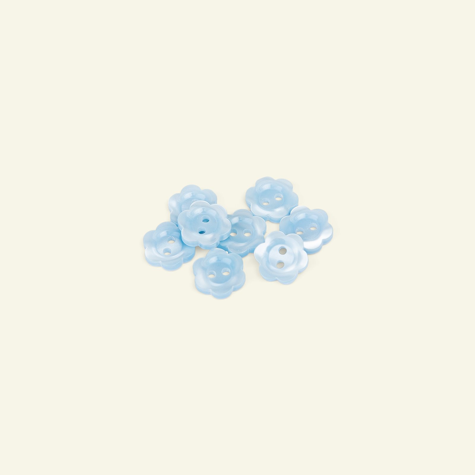 Button 2-holes flower 13mm light blue 8p 33240_pack