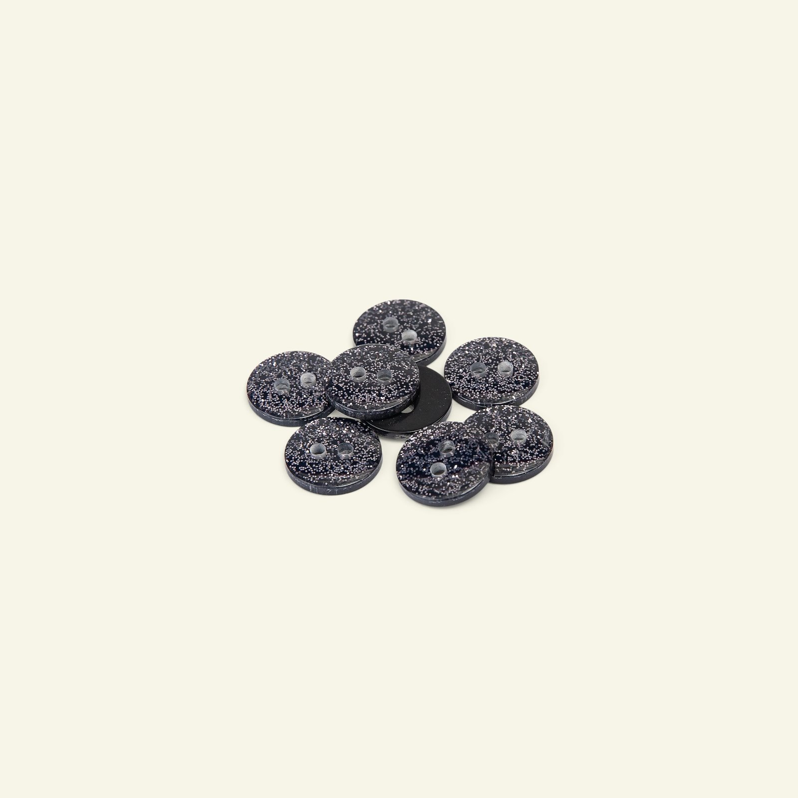 Button 2-holes glitter 14mm blue 8pcs 33148_pack