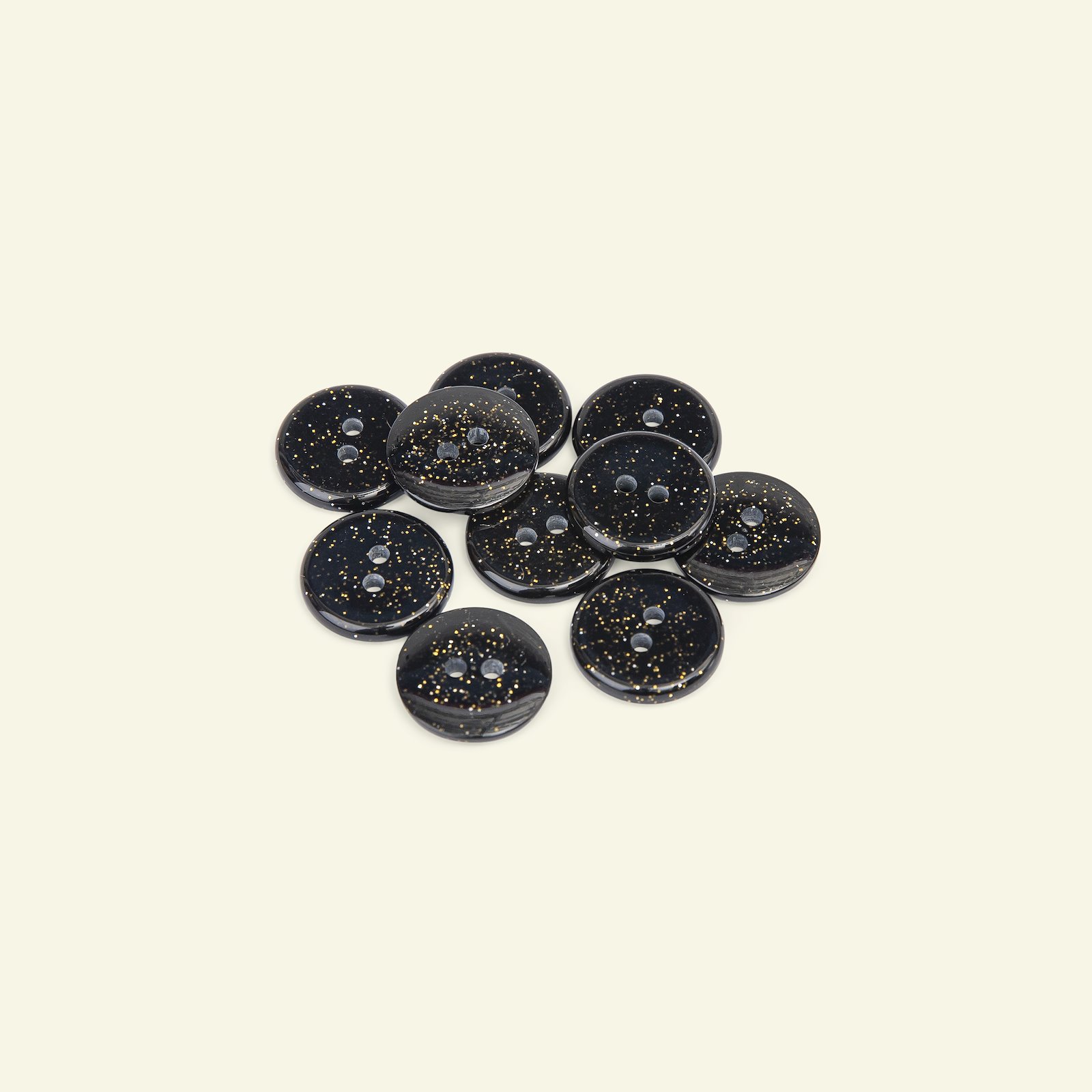 Button 2-holes glitter 15mm black 10pcs 33469_pack