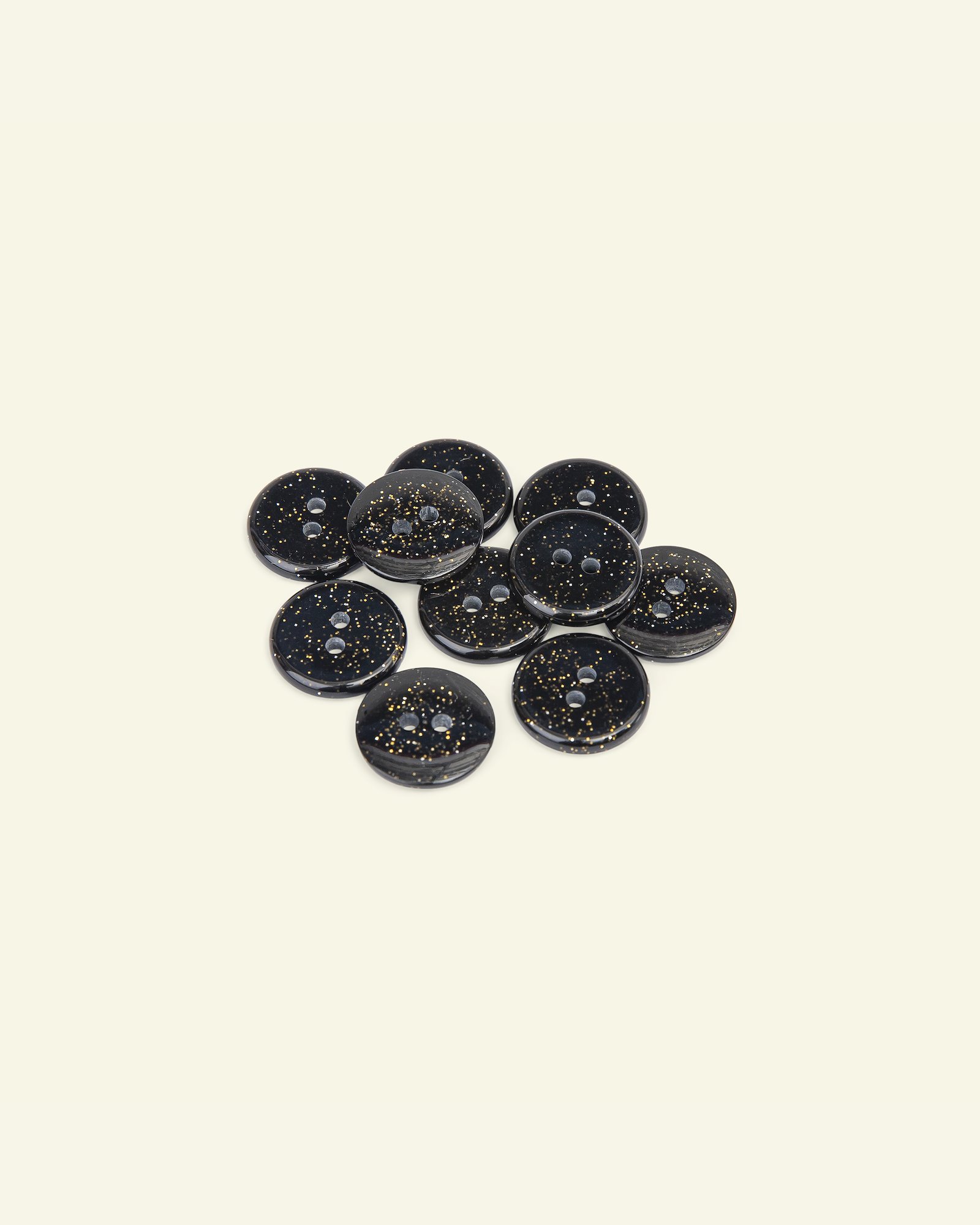 Button 2-holes glitter 15mm black 10pcs 33469_pack