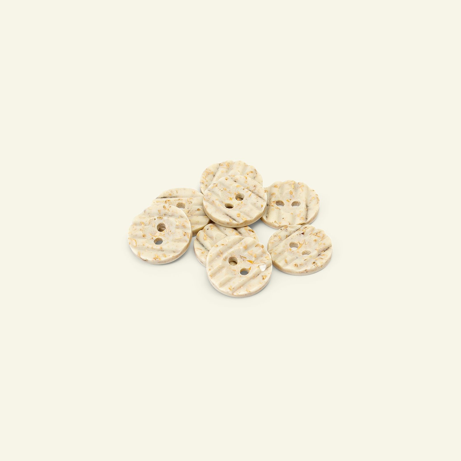 Button 2-holes grooved 15mm cream 8pcs 33089_pack