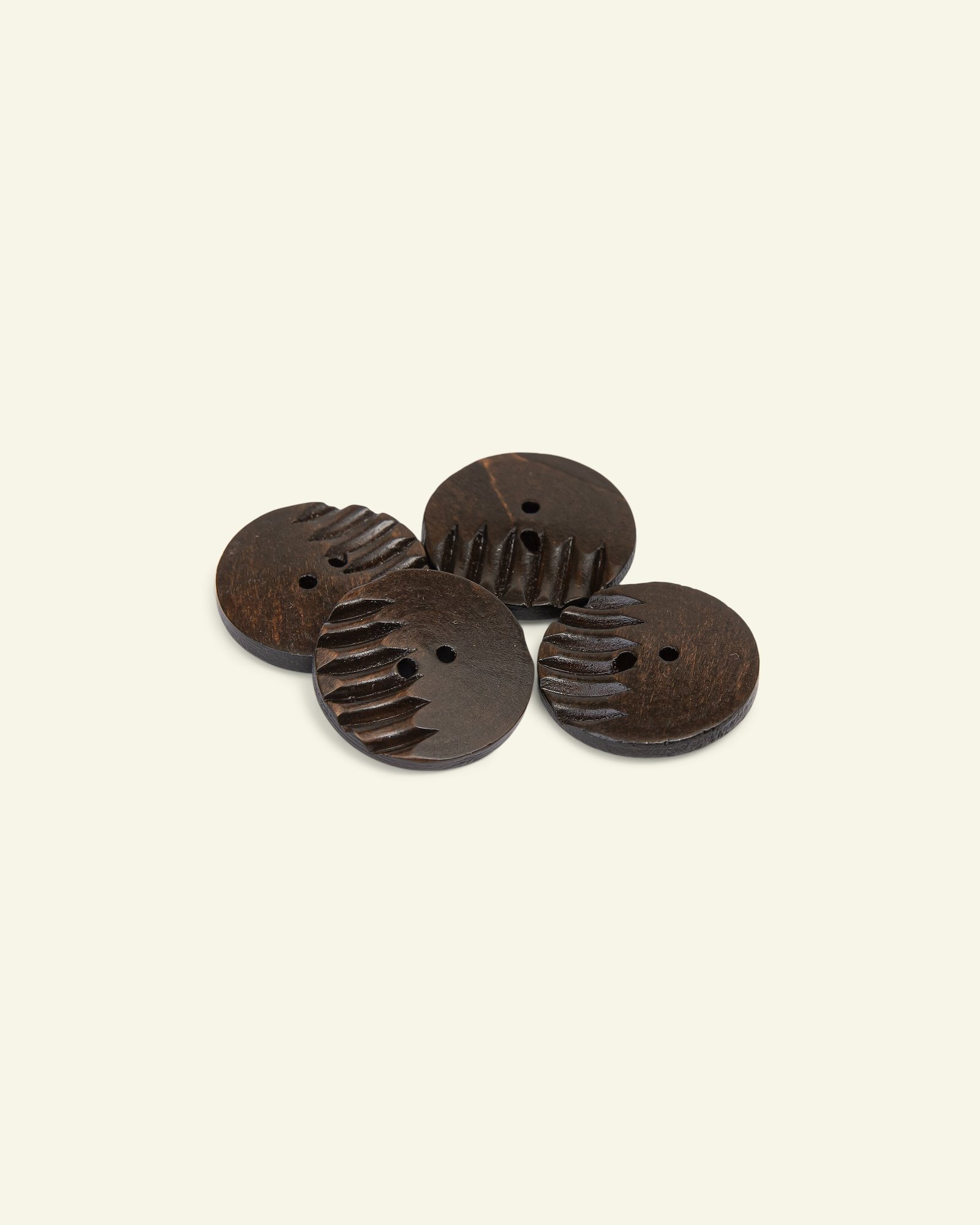 Button 2-holes grooved 25mm brown 4pcs 33530_pack