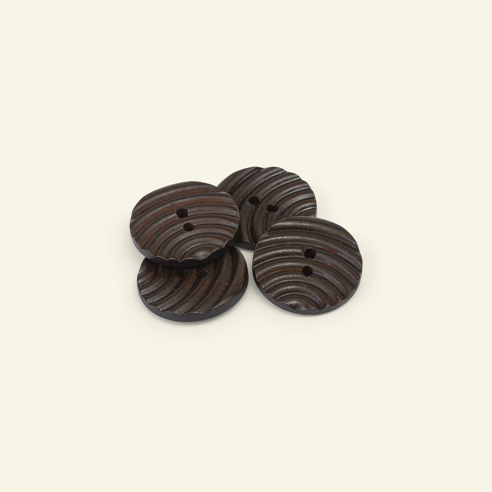 Button 2-holes grooved 25mm brown 4pcs 33531_pack