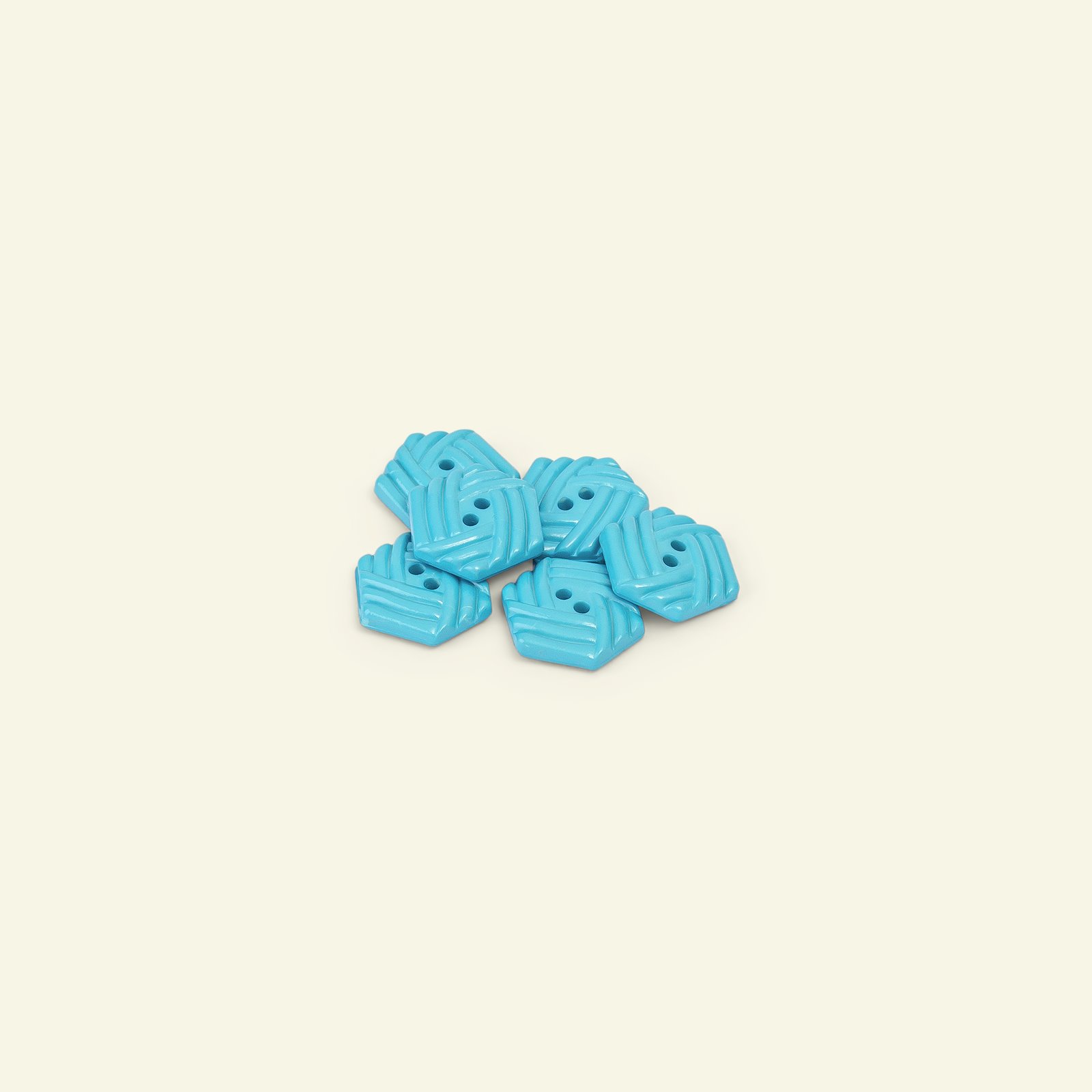 Button 2-holes hexagon 15mm blue 6pcs 33304_pack
