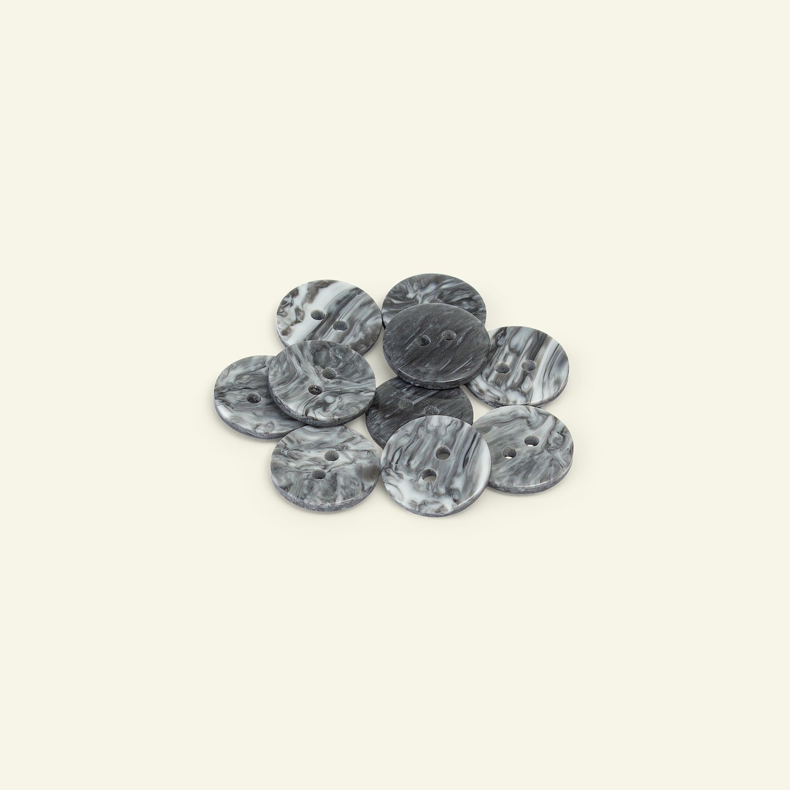 Button 2-holes marble 15mm black 10pcs 33195_pack
