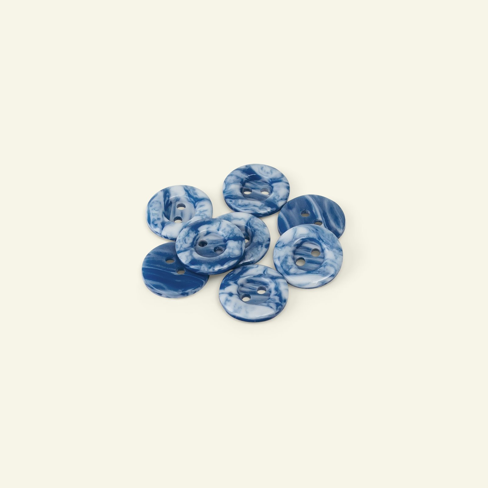Button 2-holes marble 15mm blue 8pcs 33312_pack