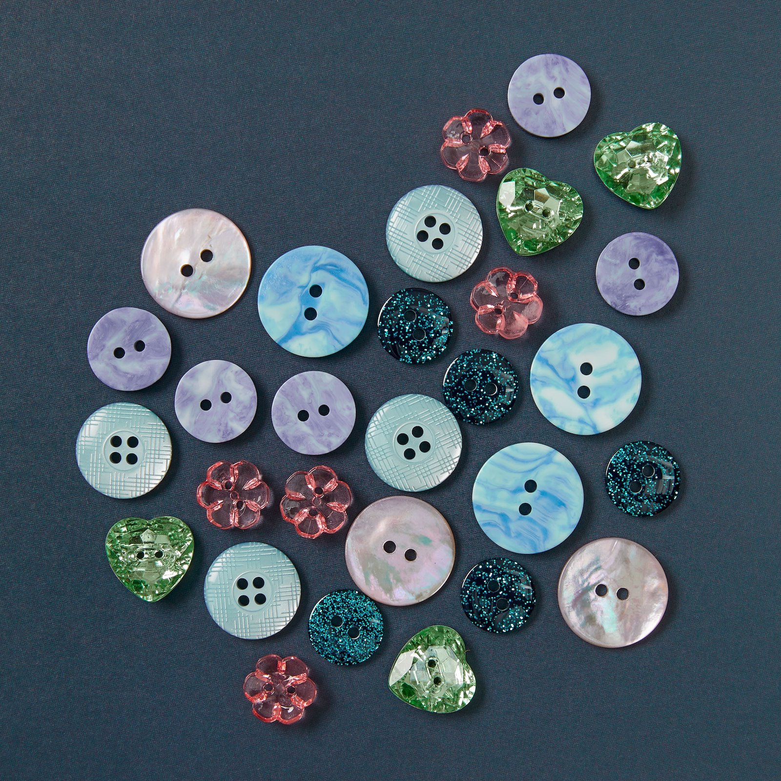Button 2-holes marble 15mm navy 10pcs 33308_33533_33323_33311_33259_33249_33342_bundle