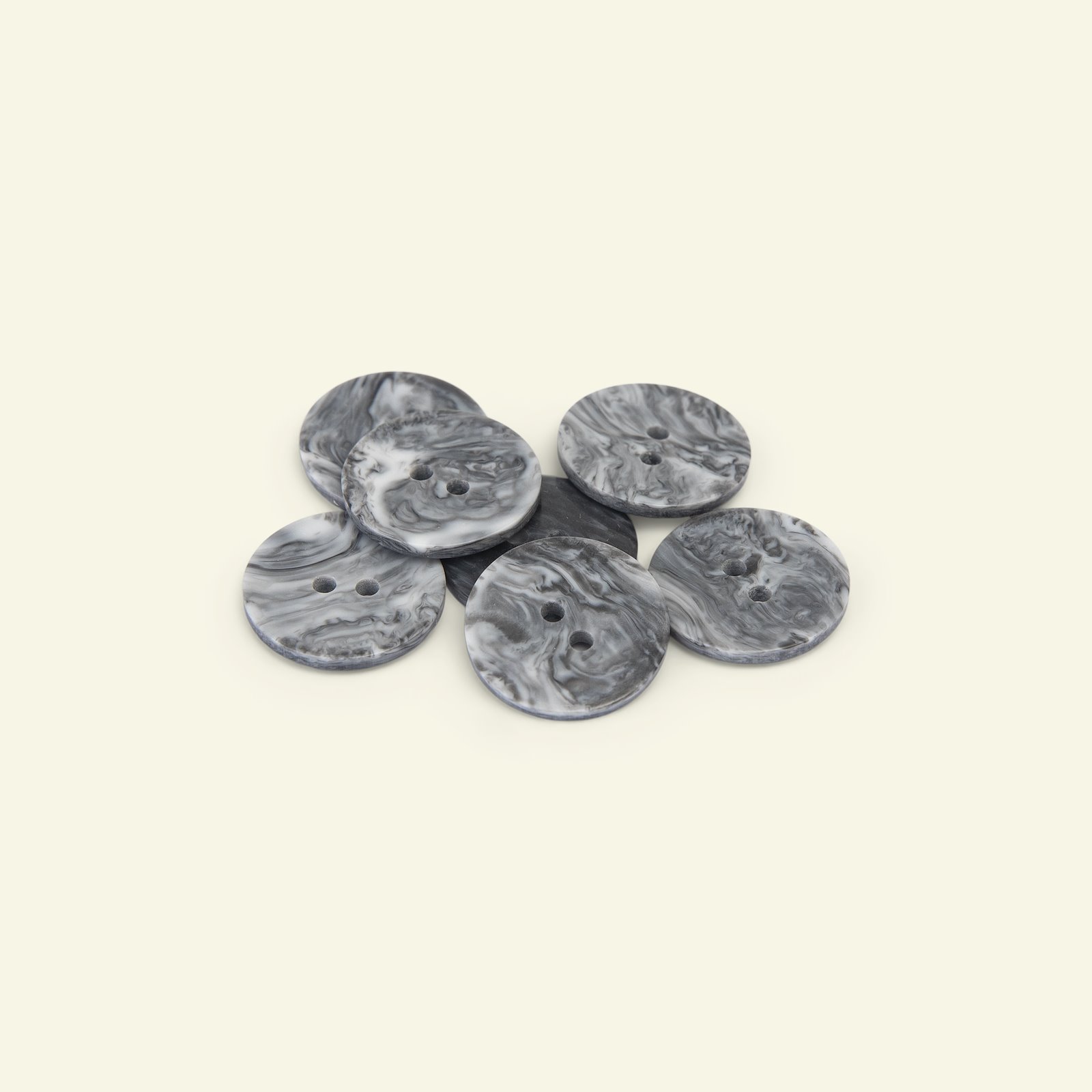 Button 2-holes marble 20mm black 7pcs 33196_pack