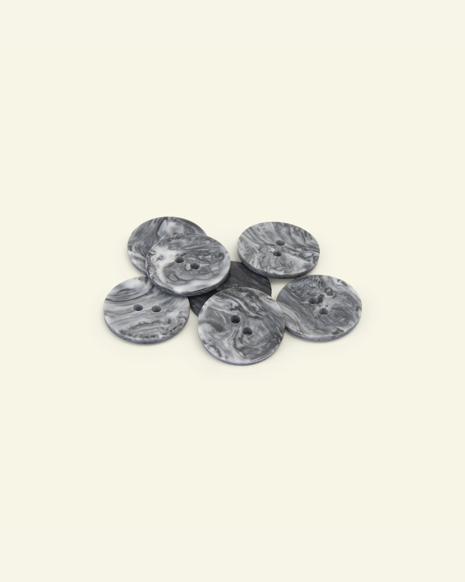 Button 2-holes marble 20mm black 7pcs 33196_pack