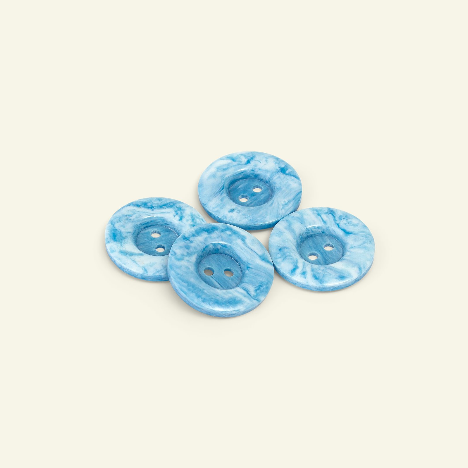 Button 2-holes marble 25mm blue 4pcs 33313_pack