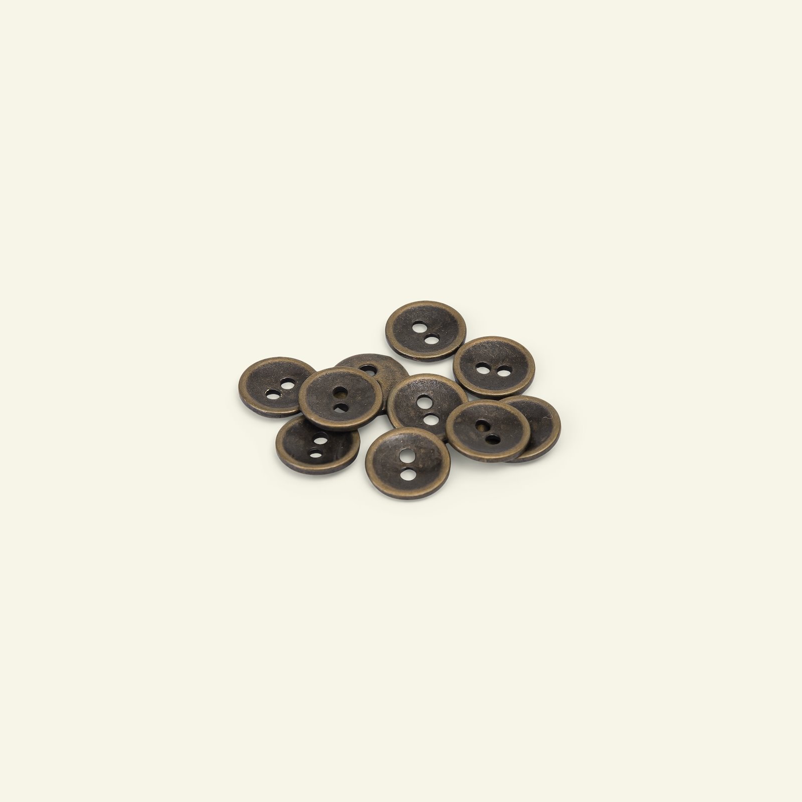 Button 2-holes metal dark gold col. 10pc 33513_pack
