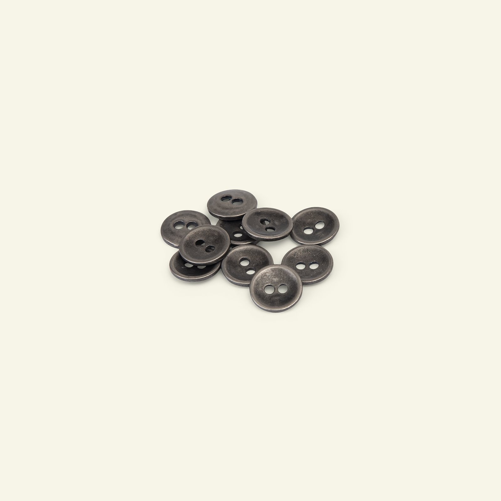 Button 2-holes metal dk silver col. 10pc 33512_pack