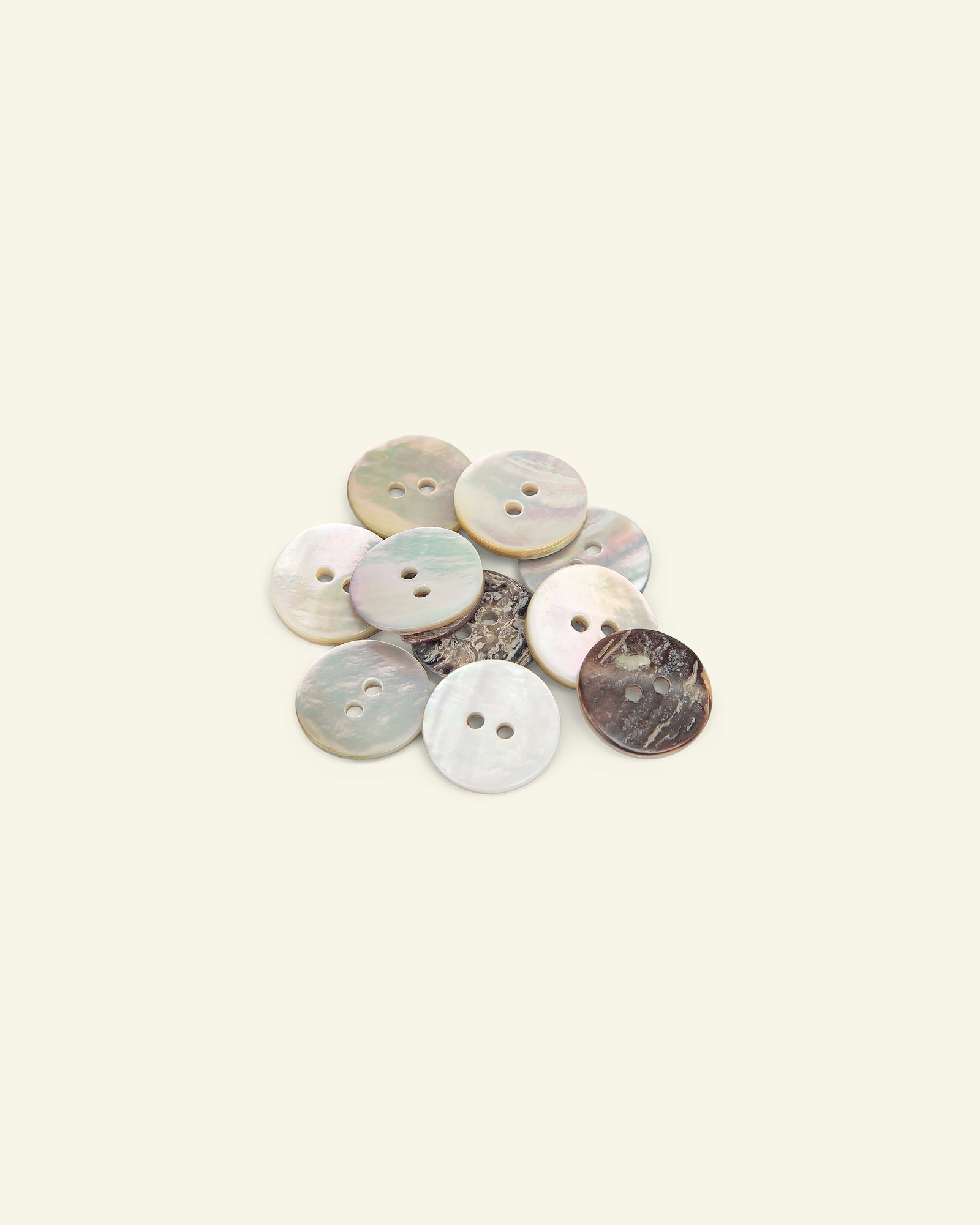 Button 2-holes MOP 15mm offwhite 10pc 33511_pack