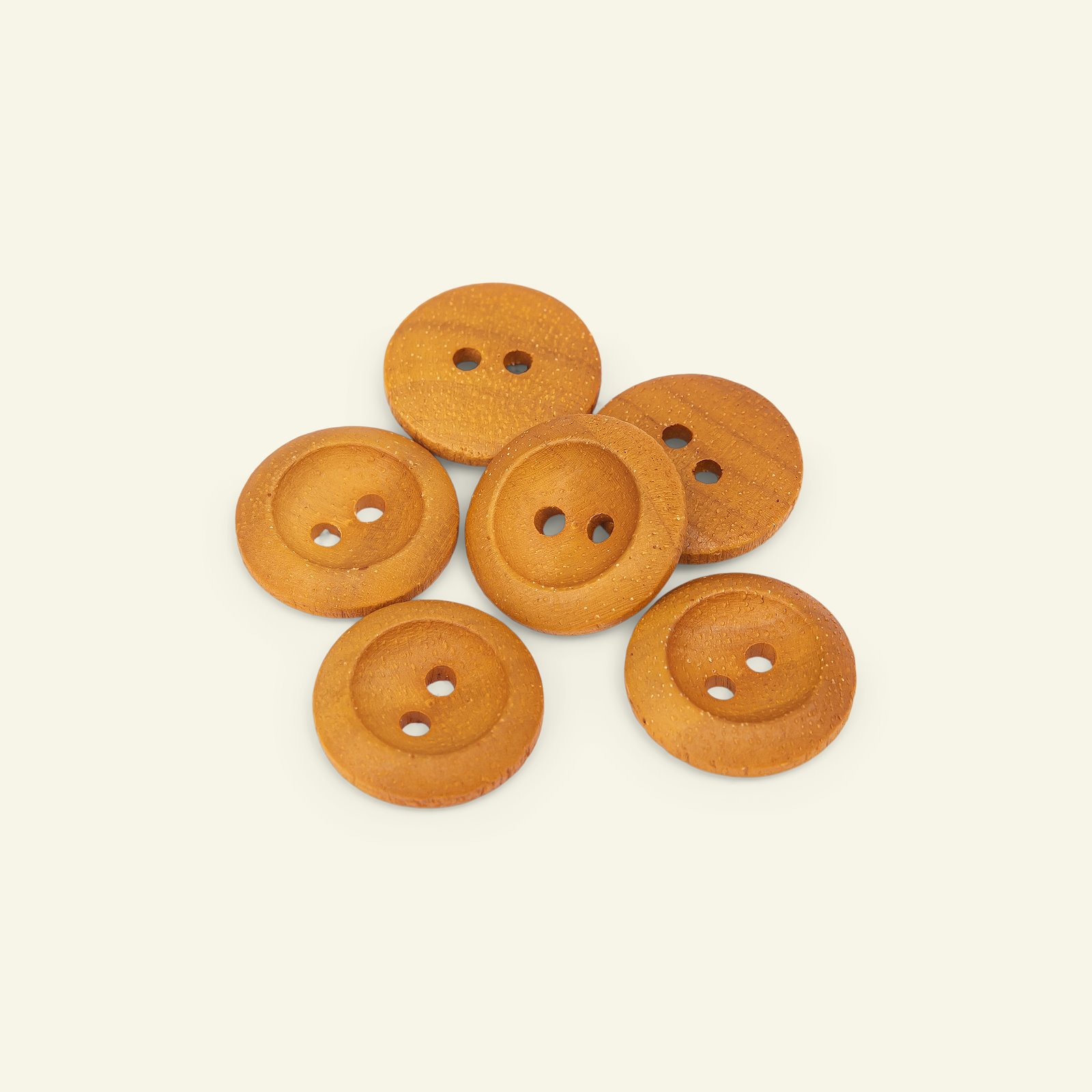 Button 2-holes olive w/rim 22mm 6pcs 33522_pack