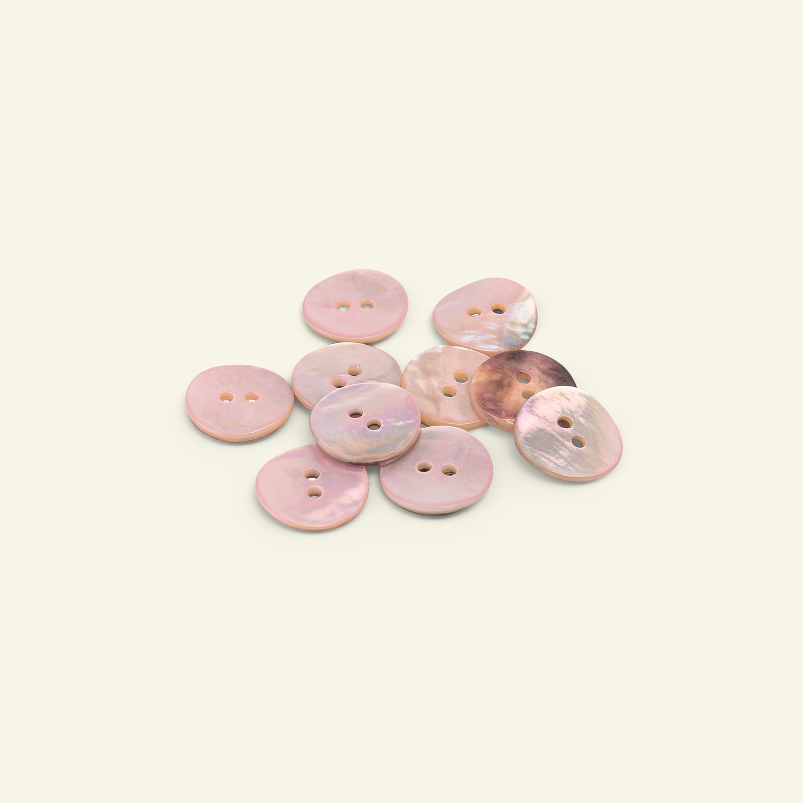 Button 2-holes pearllook 15mm rose 10pcs 33549_pack