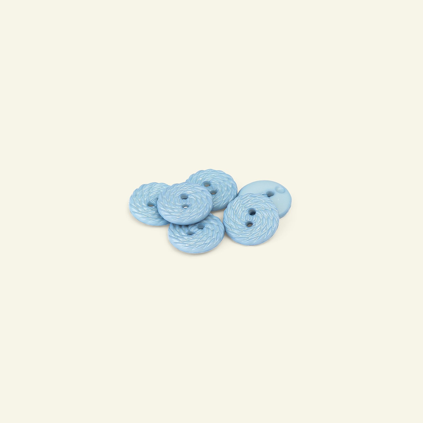 Button 2-holes rope 15mm light blue 6pcs 33314_pack