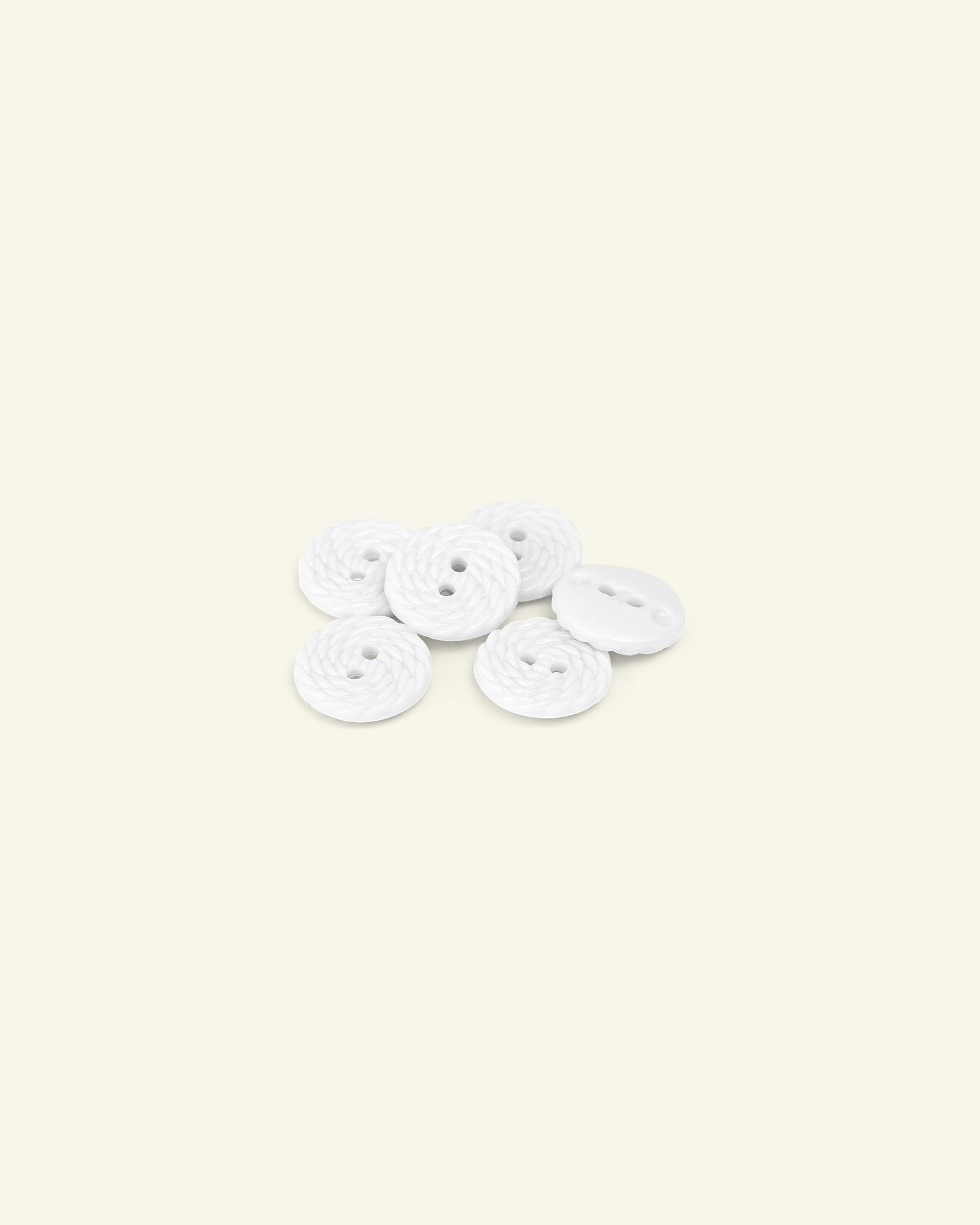 Button 2-holes rope 15mm white 6pcs 33085_pack