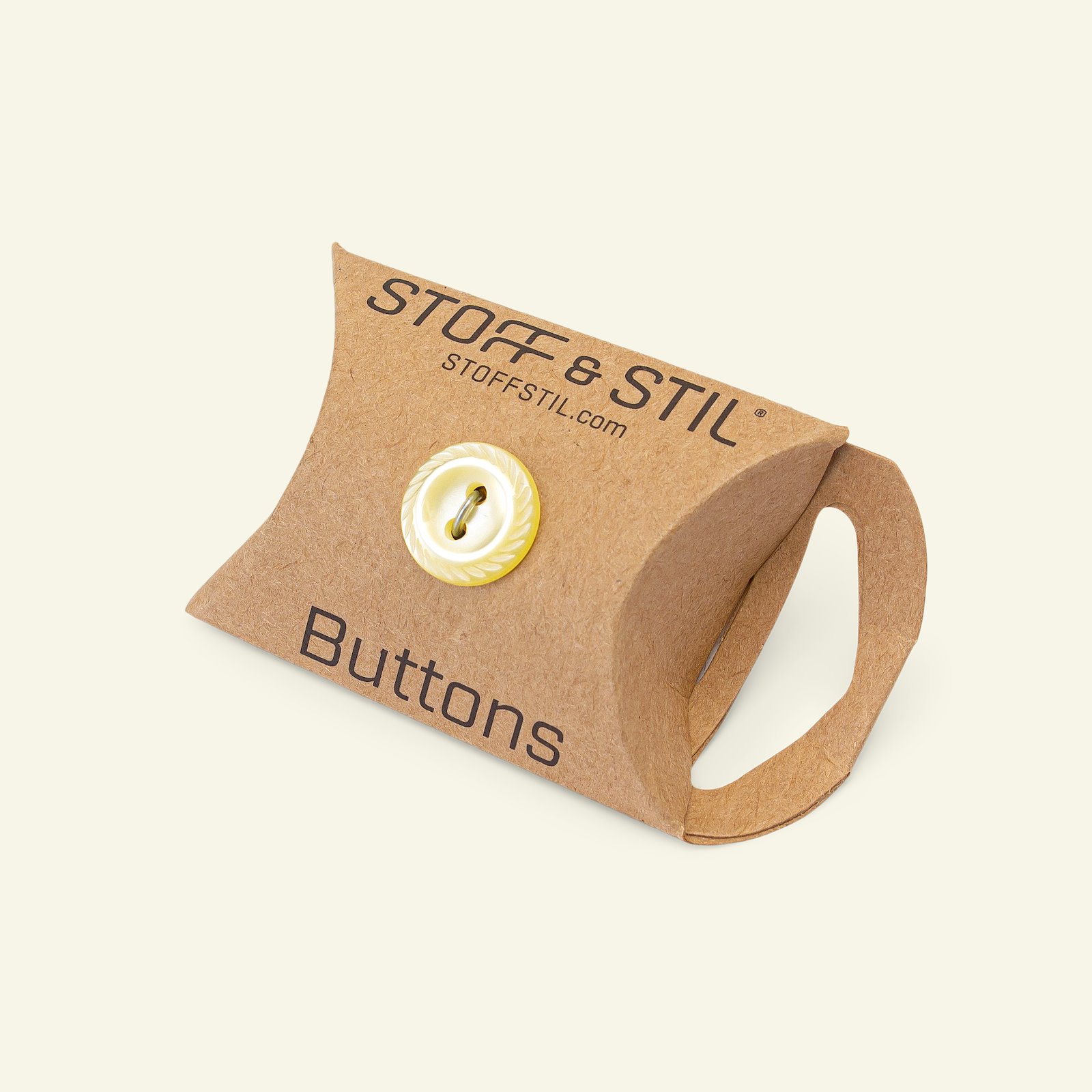Button 2-holes rope rim 14mm yellow 8pcs 33228_pack_b