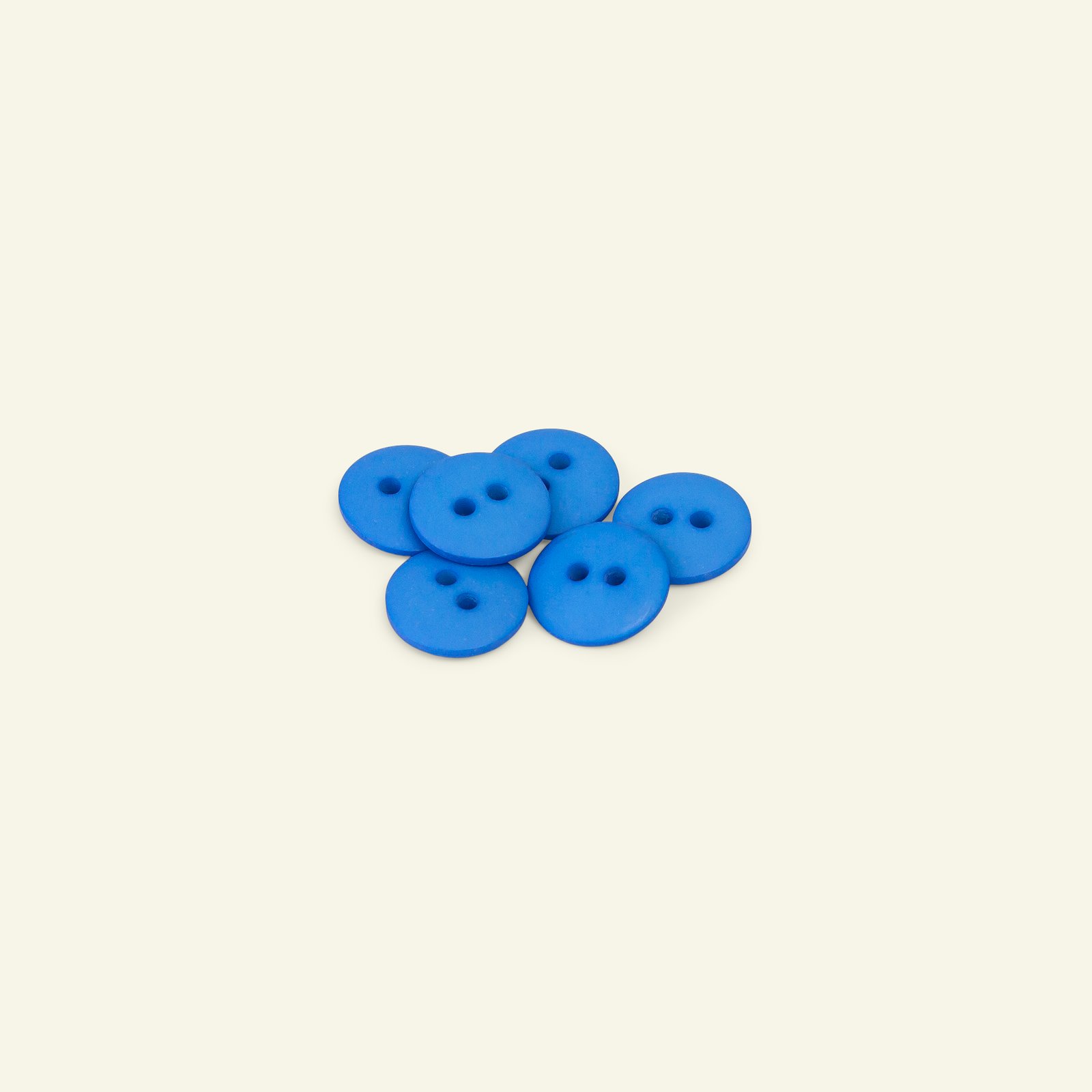 Button 2-holes shiny 14mm blue 6pcs 33285_pack