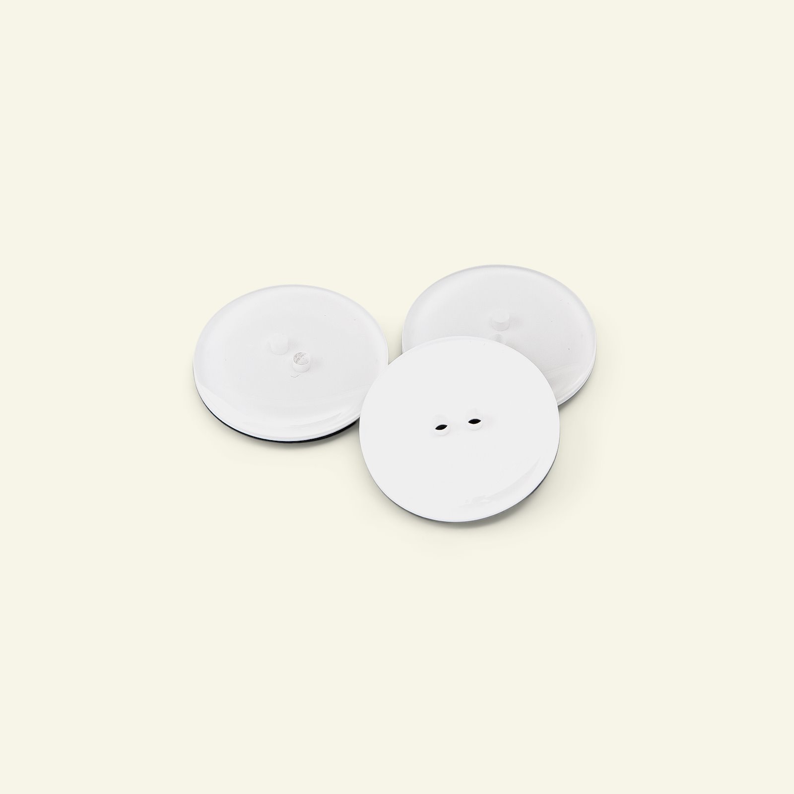 Button 2-holes shiny 28mm white 3pcs 33473_pack