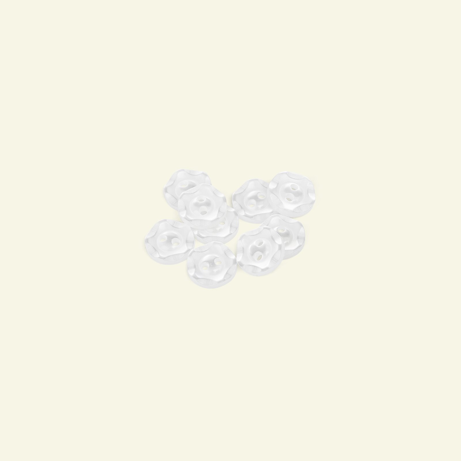 Button 2-holes star 12mm white 9pcs 33035_pack