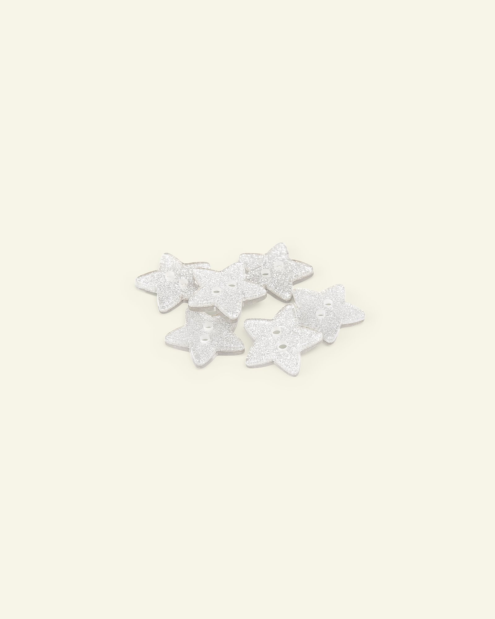 Button 2-holes star 18mm silver col 6pcs 33482_pack