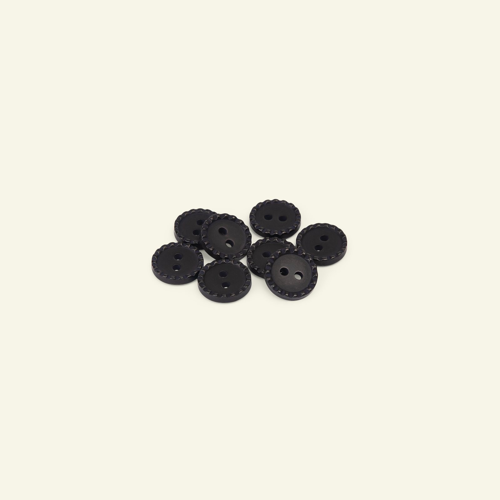 Button 2-holes stitch rim 11mm black 8pc 33123_pack