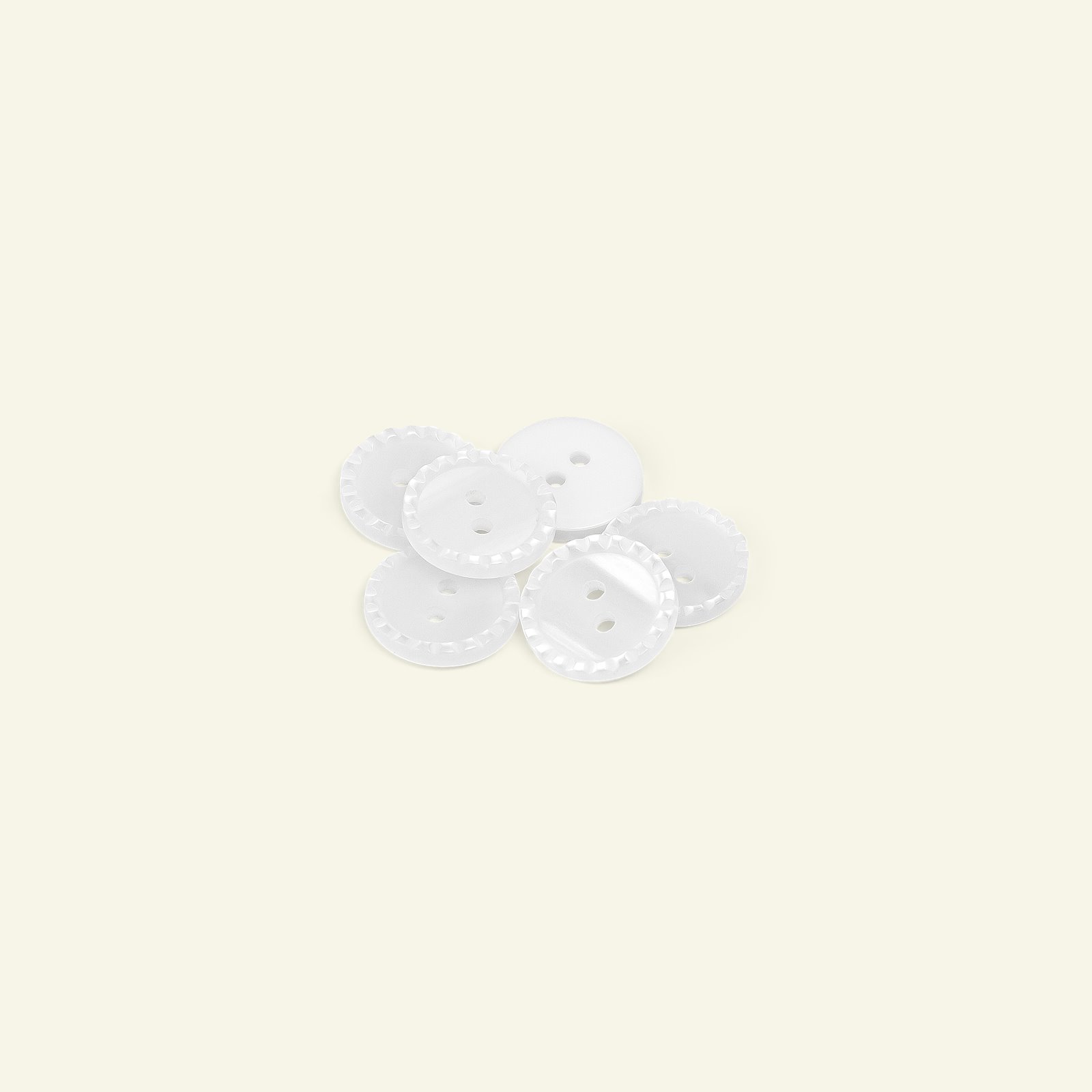Button 2-holes stitch rim 15mm white 6pc 33019_pack