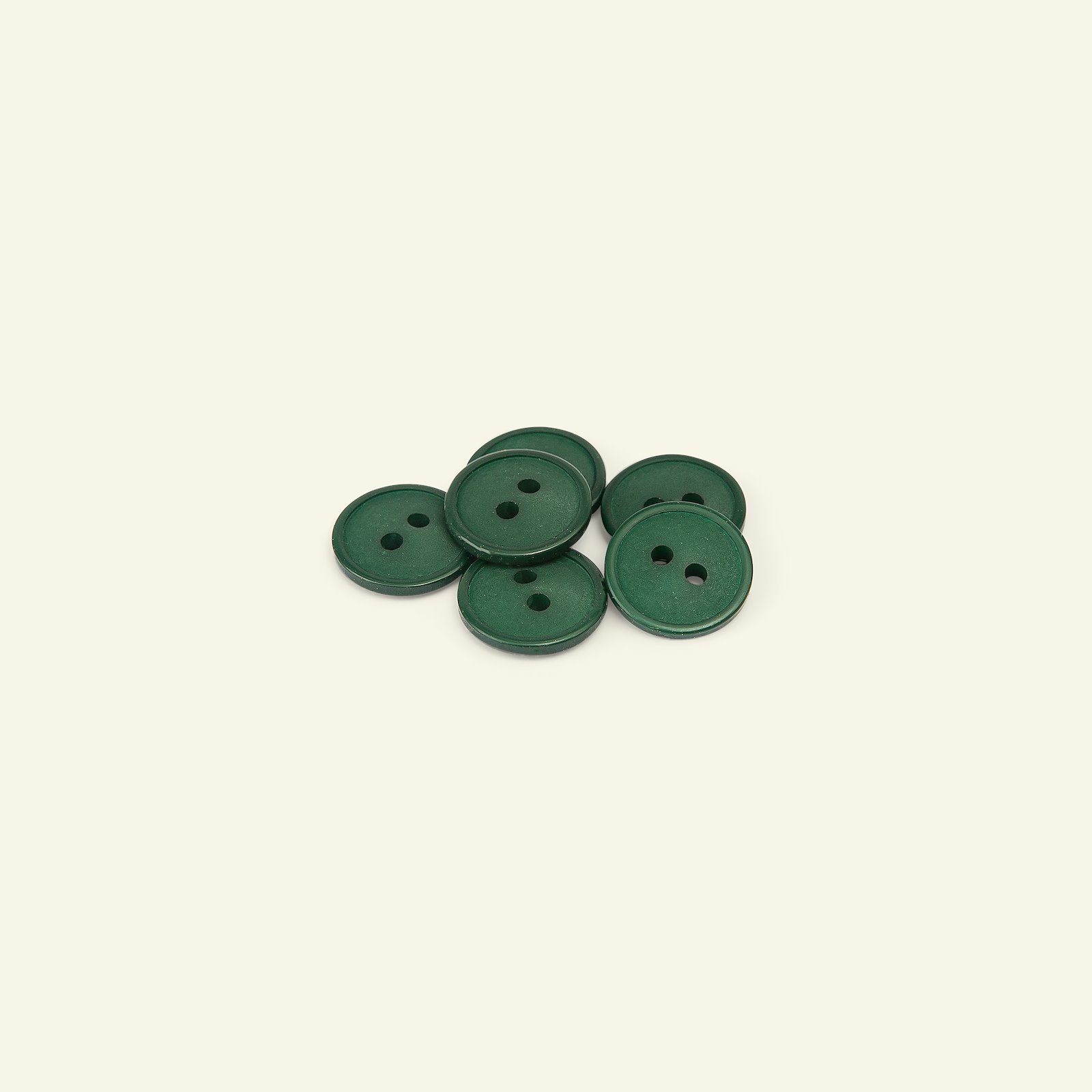 Button 2-holes w/rim 15mm dark green 6pc 33265_pack