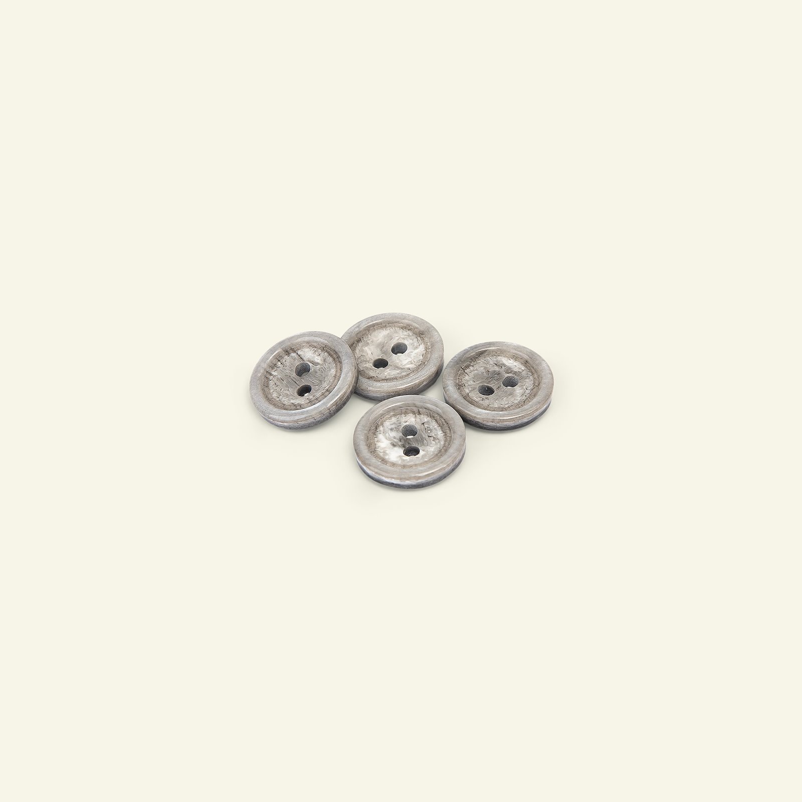 Button 2-holes w/rim 15mm grey 4pcs 33032_pack
