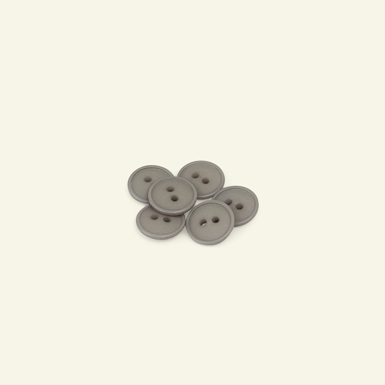 Button 2-holes w/rim 15mm grey 6pcs 33045_pack
