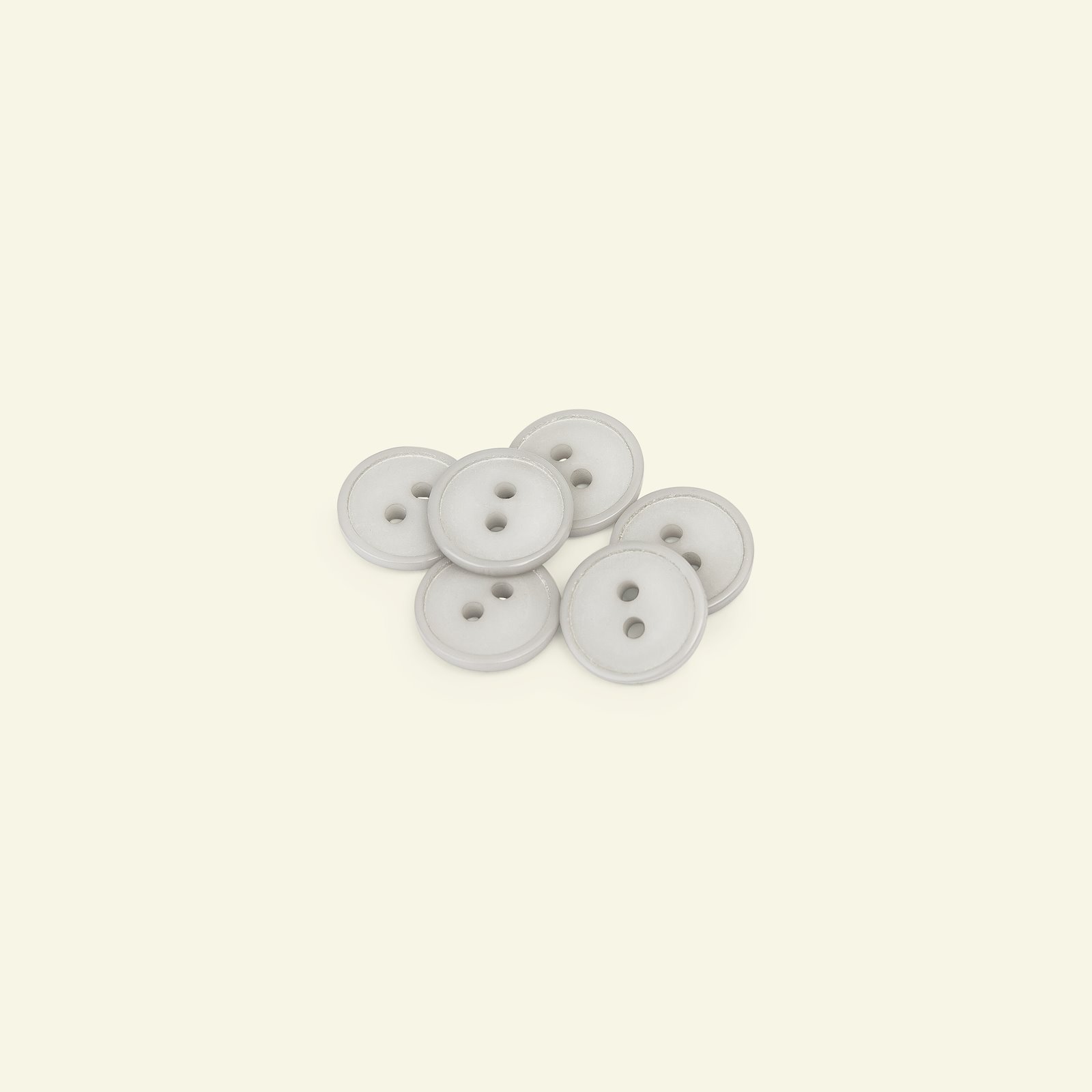 Button 2-holes w/rim 15mm light grey 6pc 33046_pack