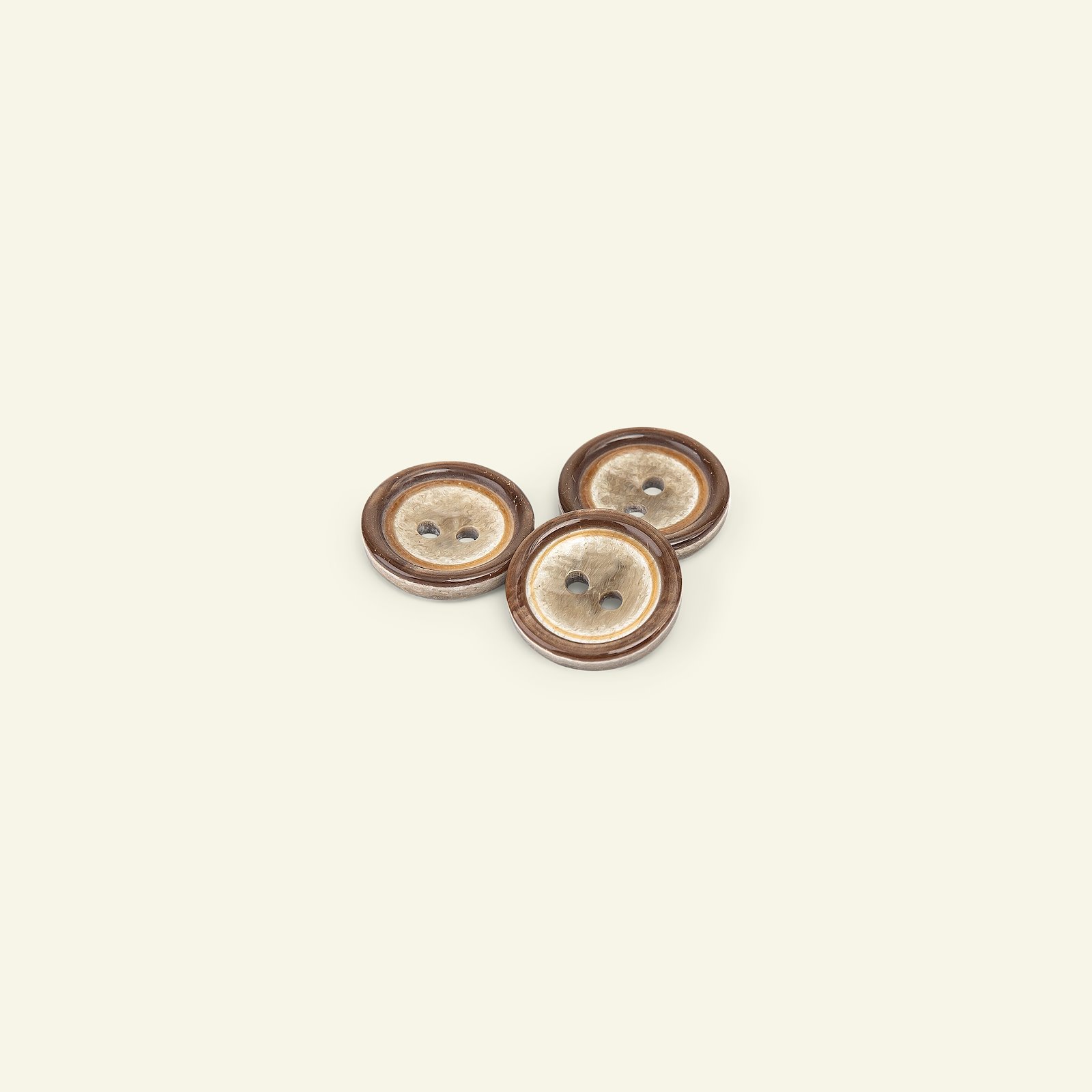 Button 2-holes w/rim 18mm brown 3pcs 33357_pack