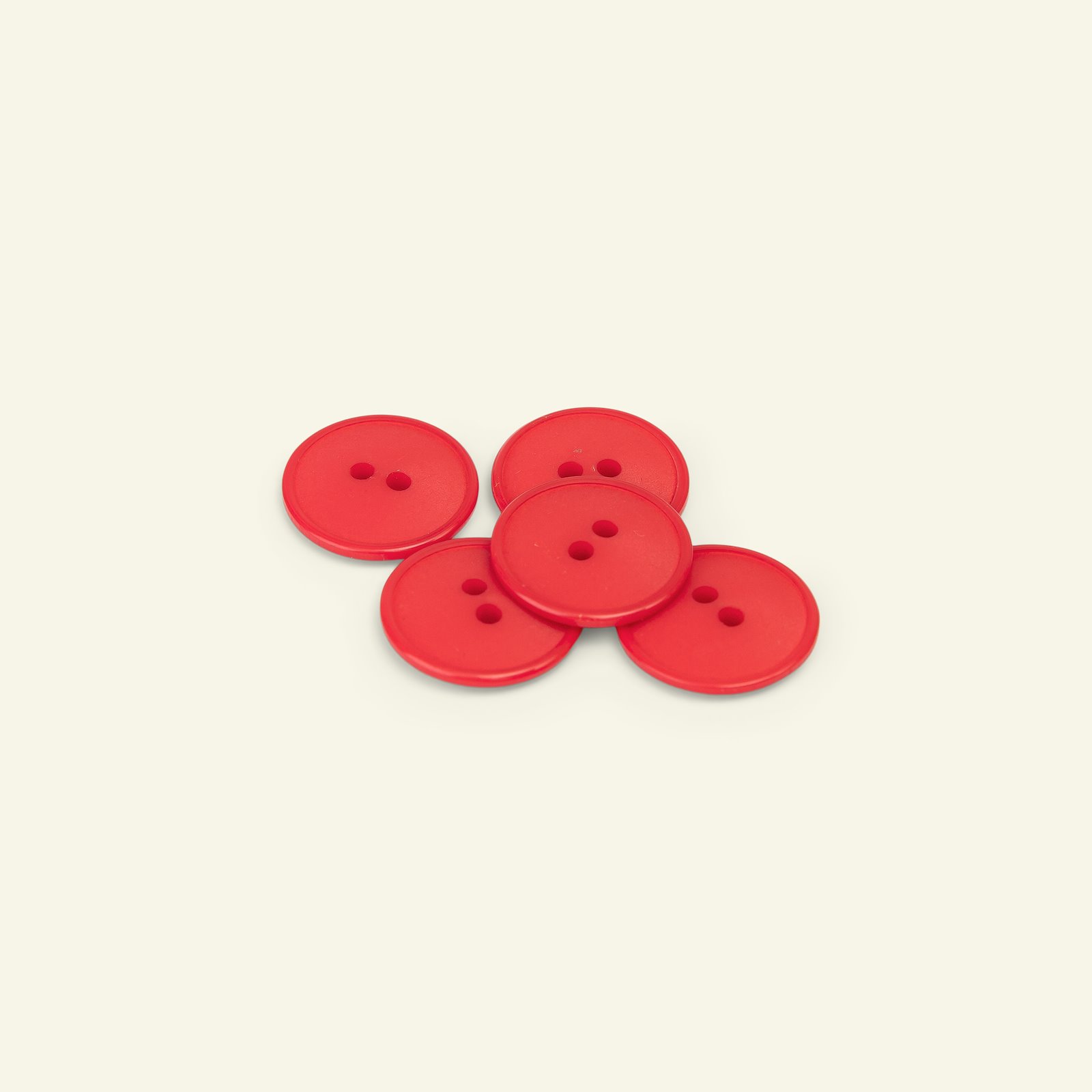 Button 2-holes w/rim 20mm red 5pcs 33378_pack