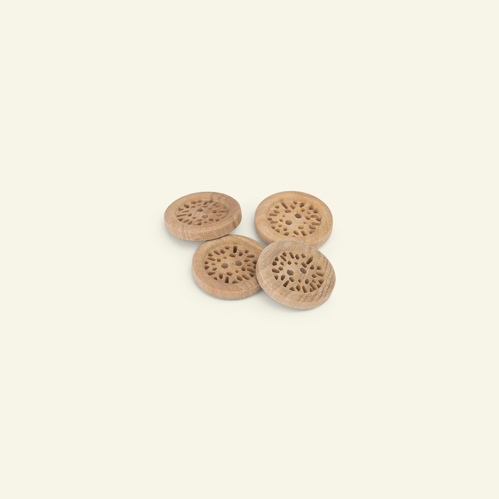 Button 2-holes wood carved w/rim 18mm 4p 33528_pack