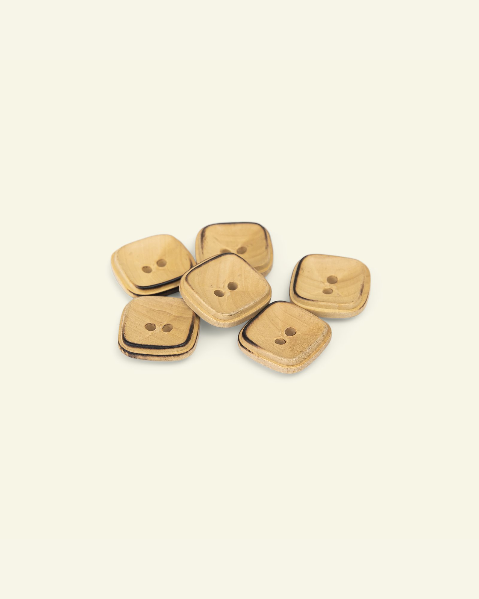 Button 2-holes wood square 18mm 6pcs 33569_pack