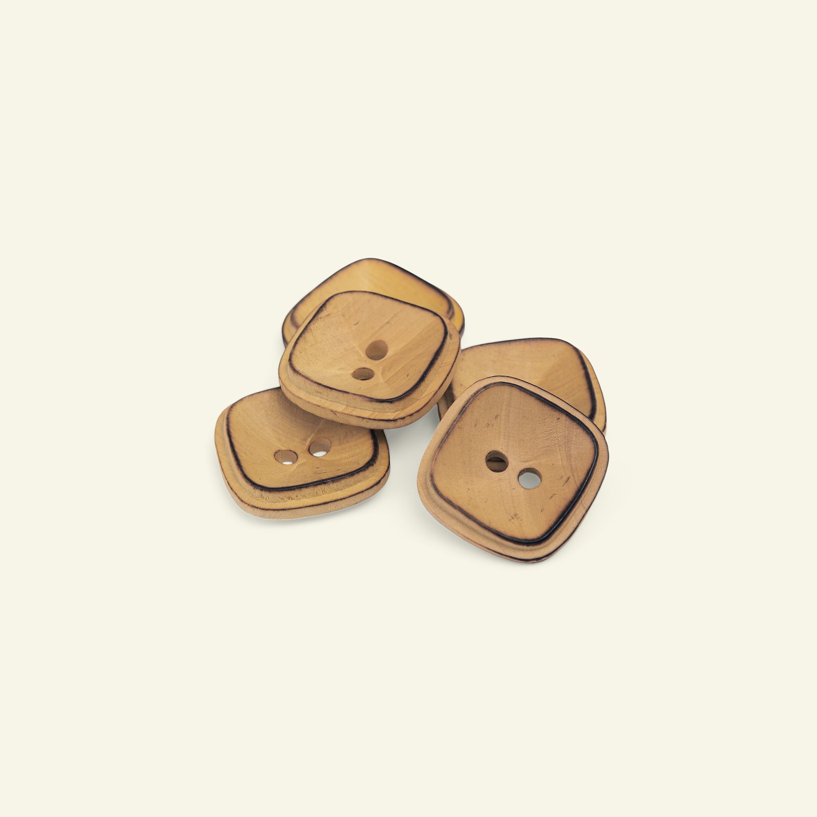 Button 2-holes wood square 22mm 5pcs 33576_pack