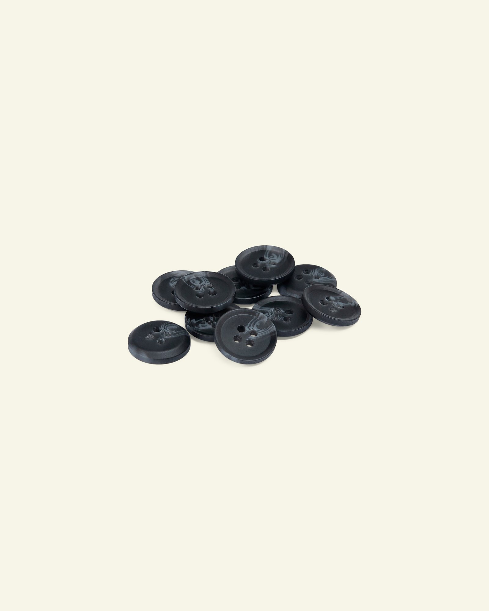 Button 4-holes 15mm dark grey 10pcs 40238_pack