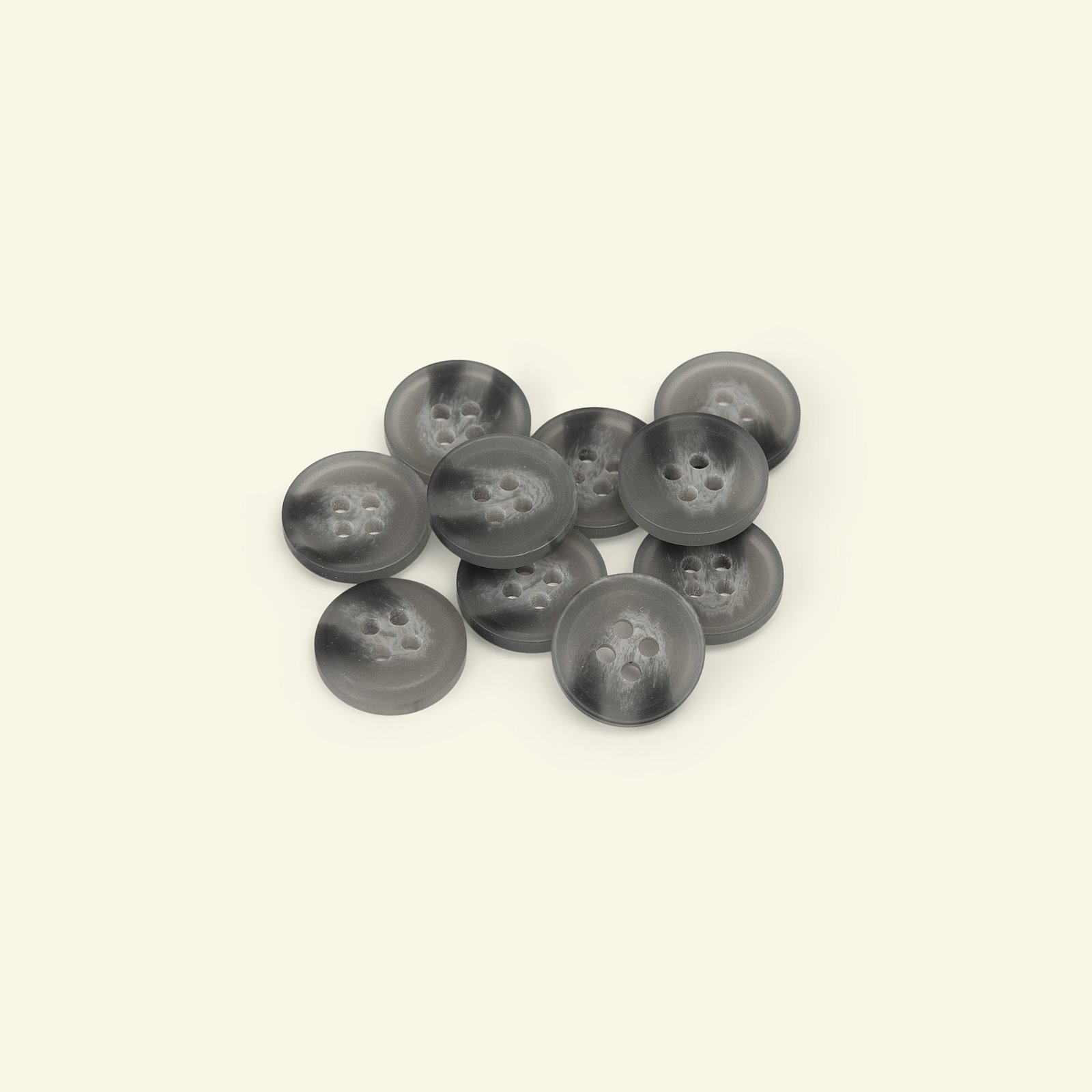 Button 4-holes 15mm light grey 10pcs 33609_pack