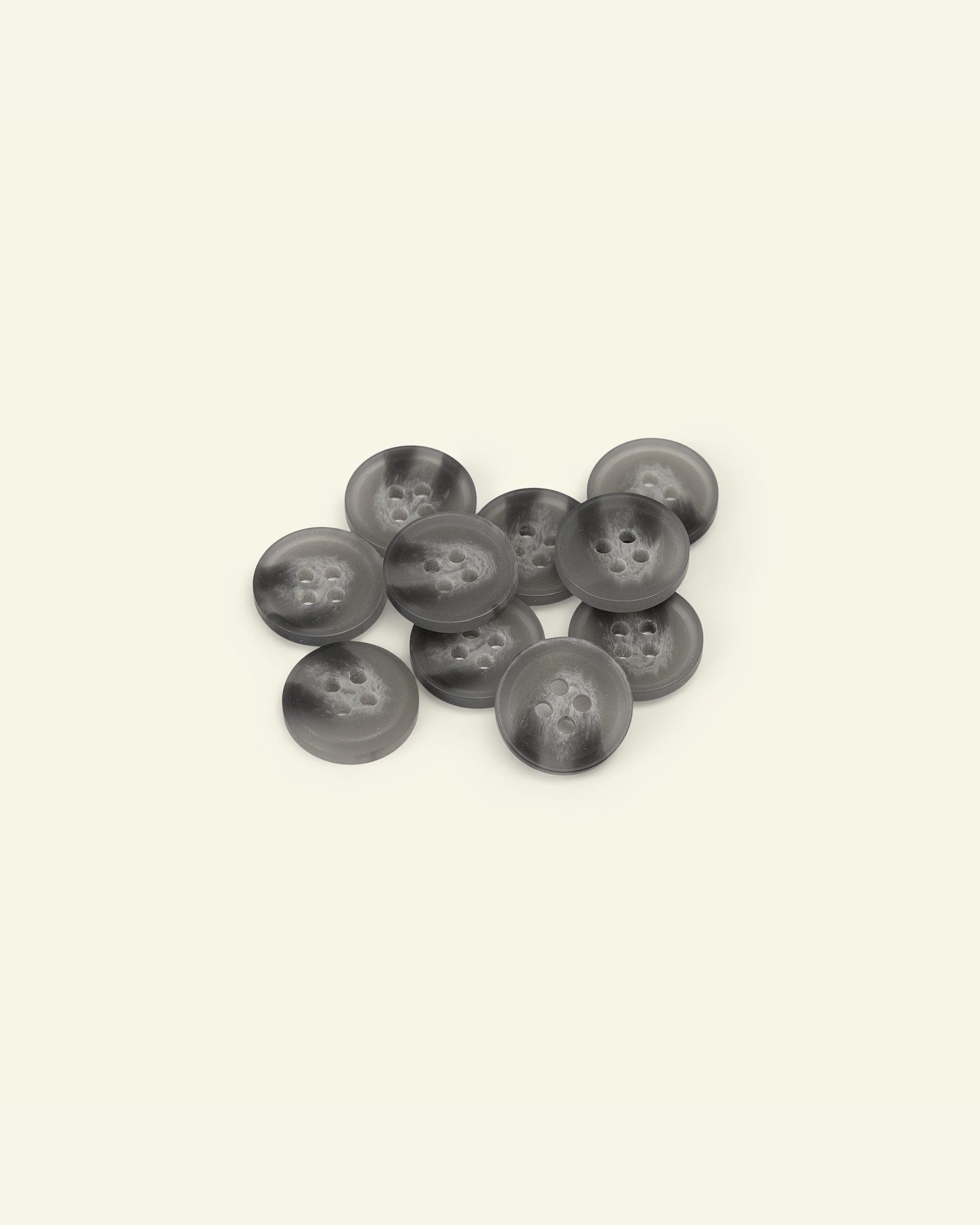 Button 4-holes 15mm light grey 10pcs 33609_pack