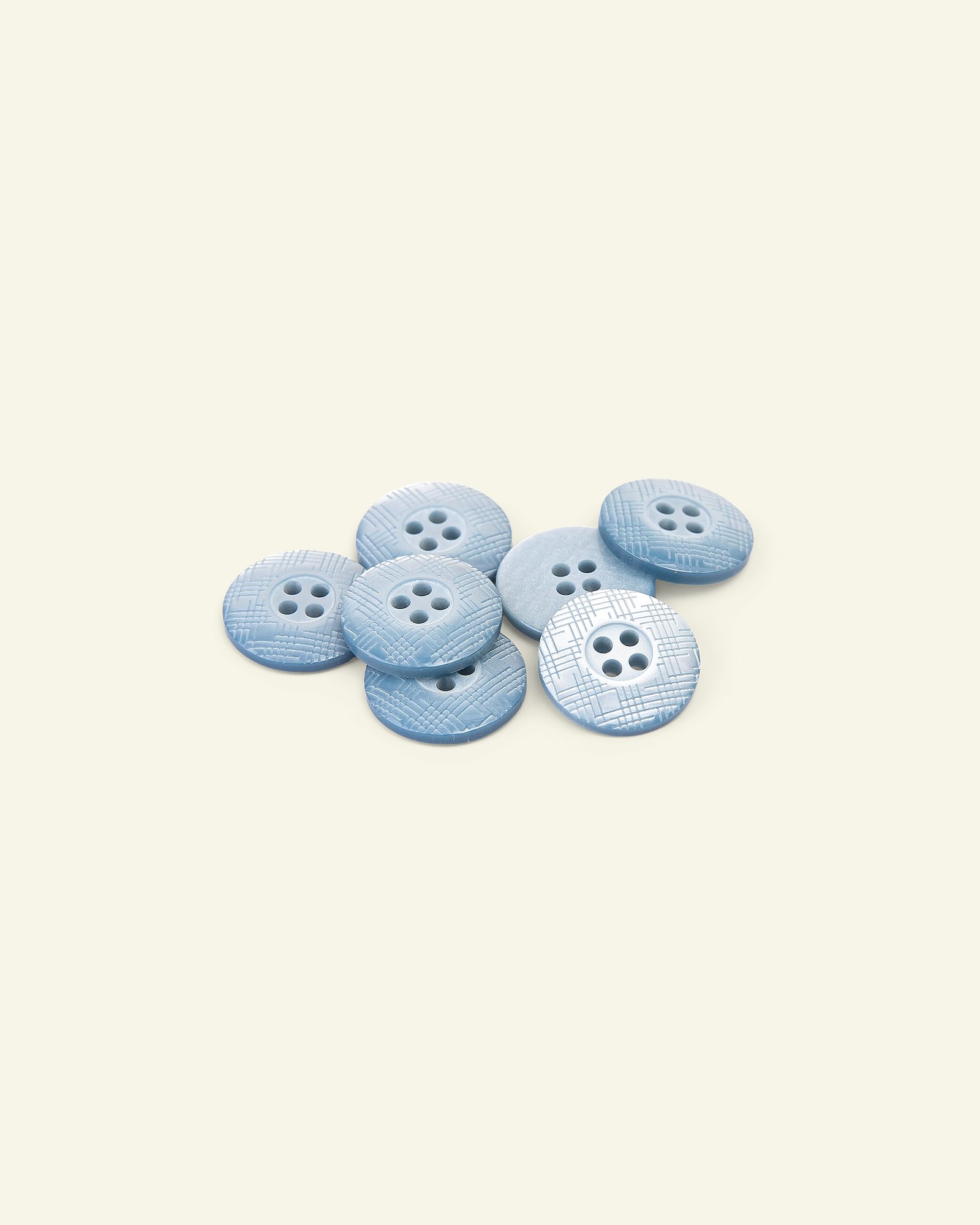 Button 4-holes 18mm blue 7pcs 33323_pack