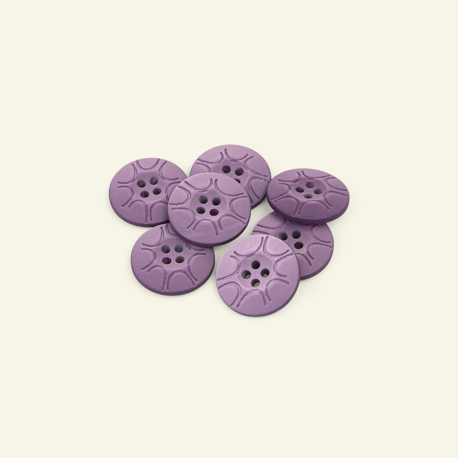 Button 4-holes 20mm purple 7pcs 33432_pack