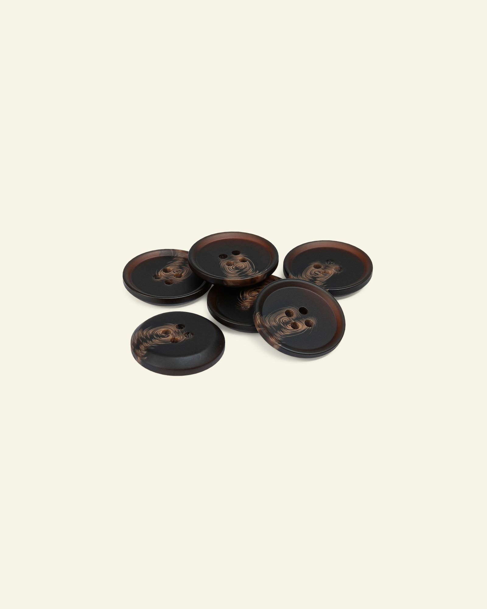 Button 4-holes 23mm dark brown 6pcs 40247_pack