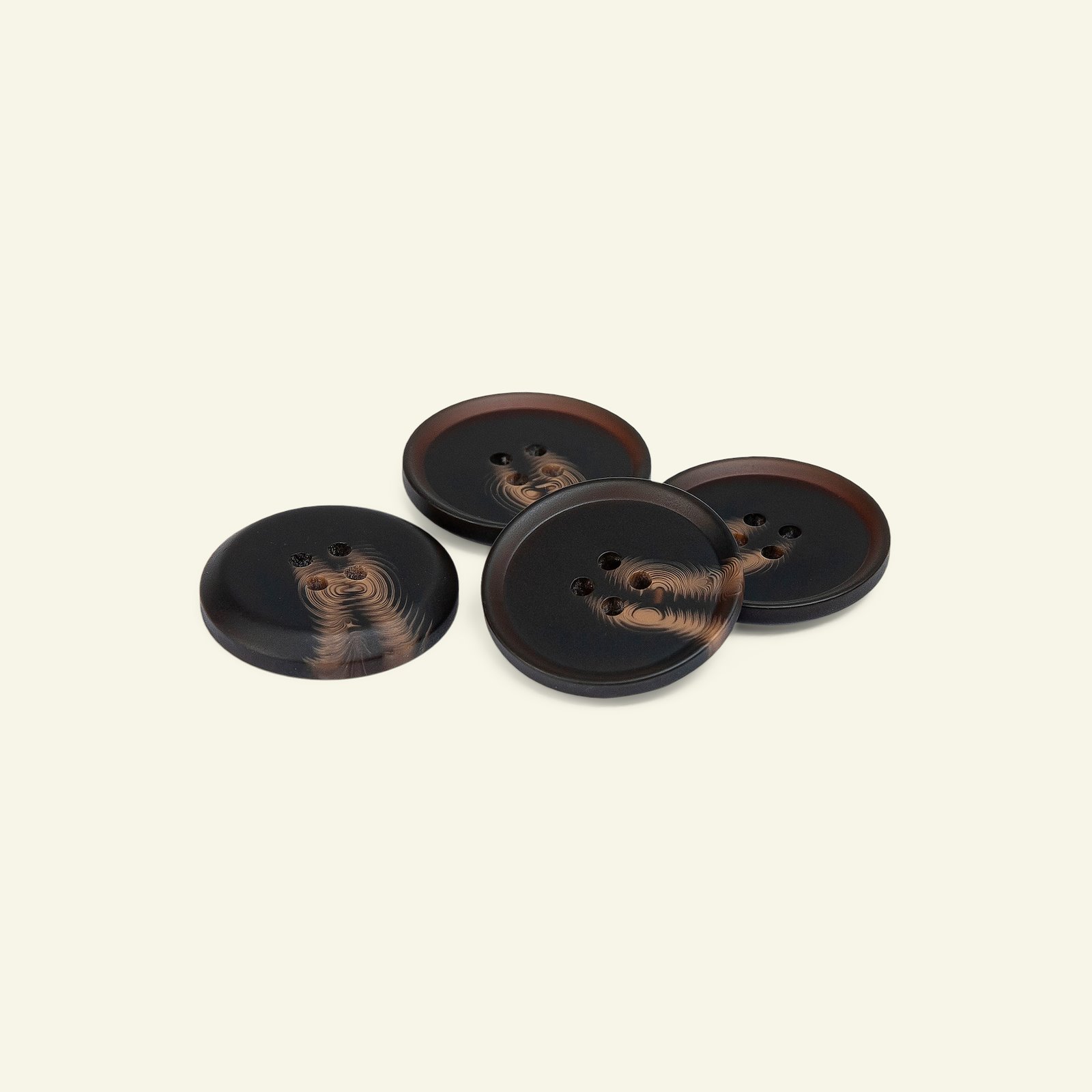 Button 4-holes 27mm dark brown 4pcs 40245_pack