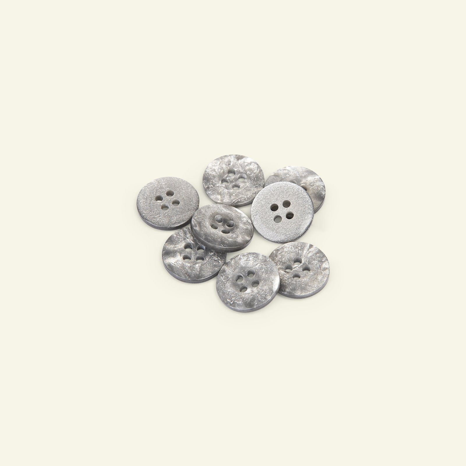 Button 4-holes glitter 15mm white 8pcs 33096_pack