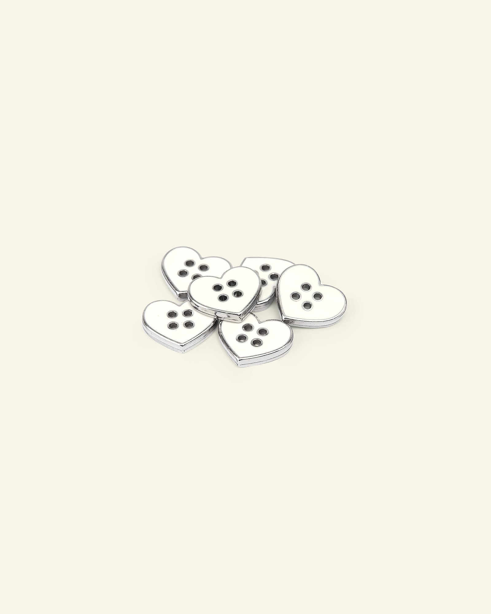 Button 4-holes heart 15mm white 6pcs 33092_pack