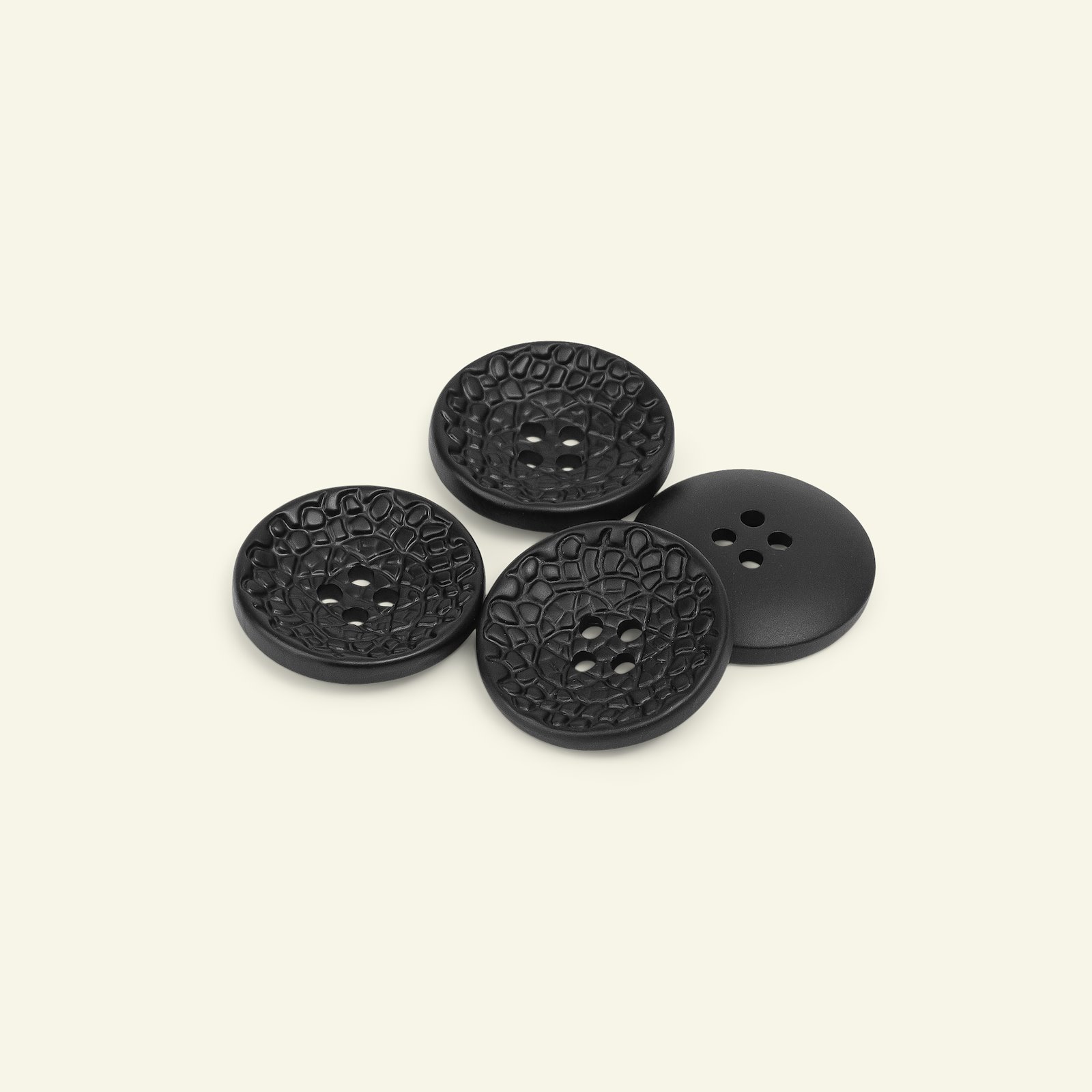Button 4-holes imit leather 25mm bl. 4pc 33209_pack
