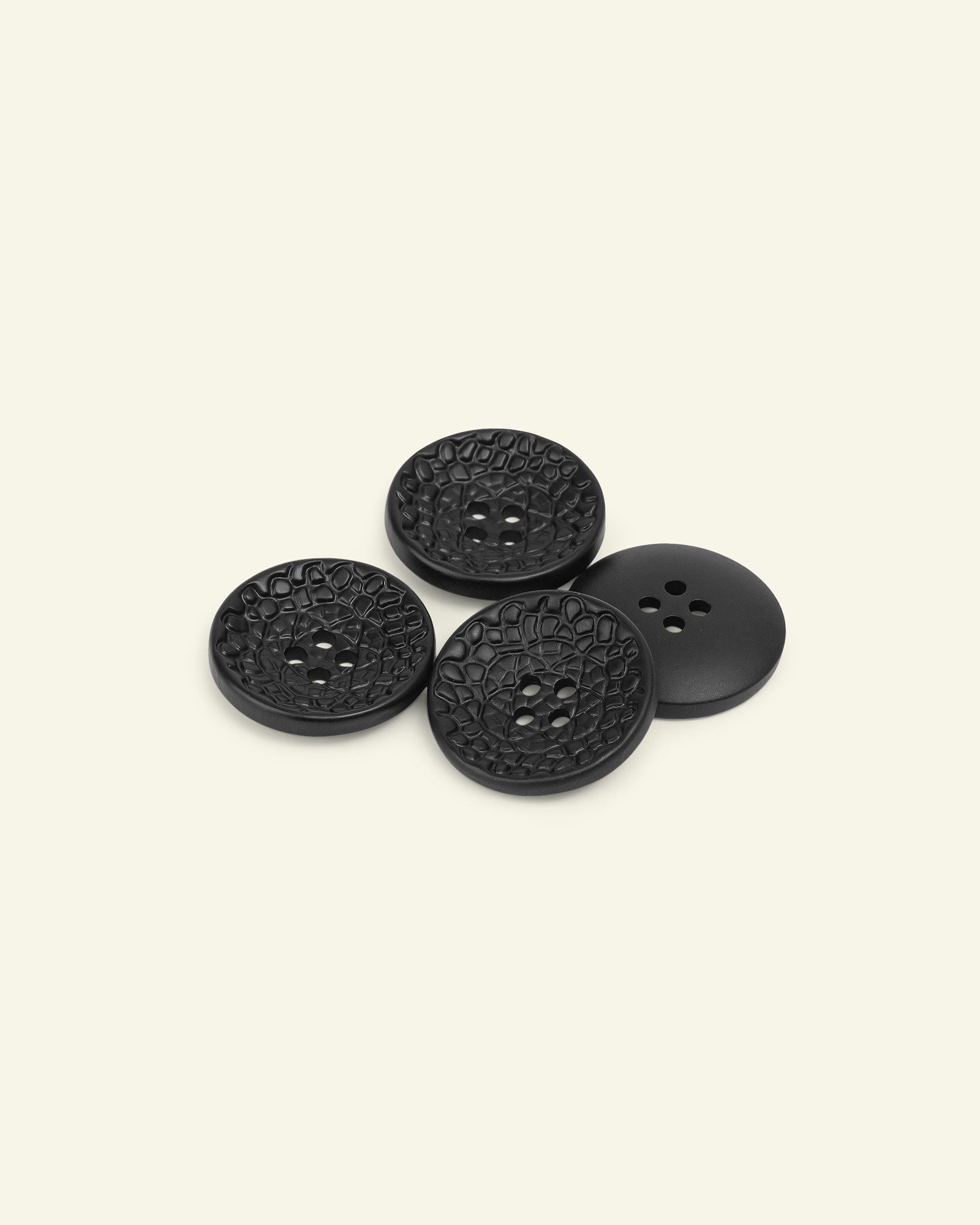 Button 4-holes imit leather 25mm bl. 4pc 33209_pack