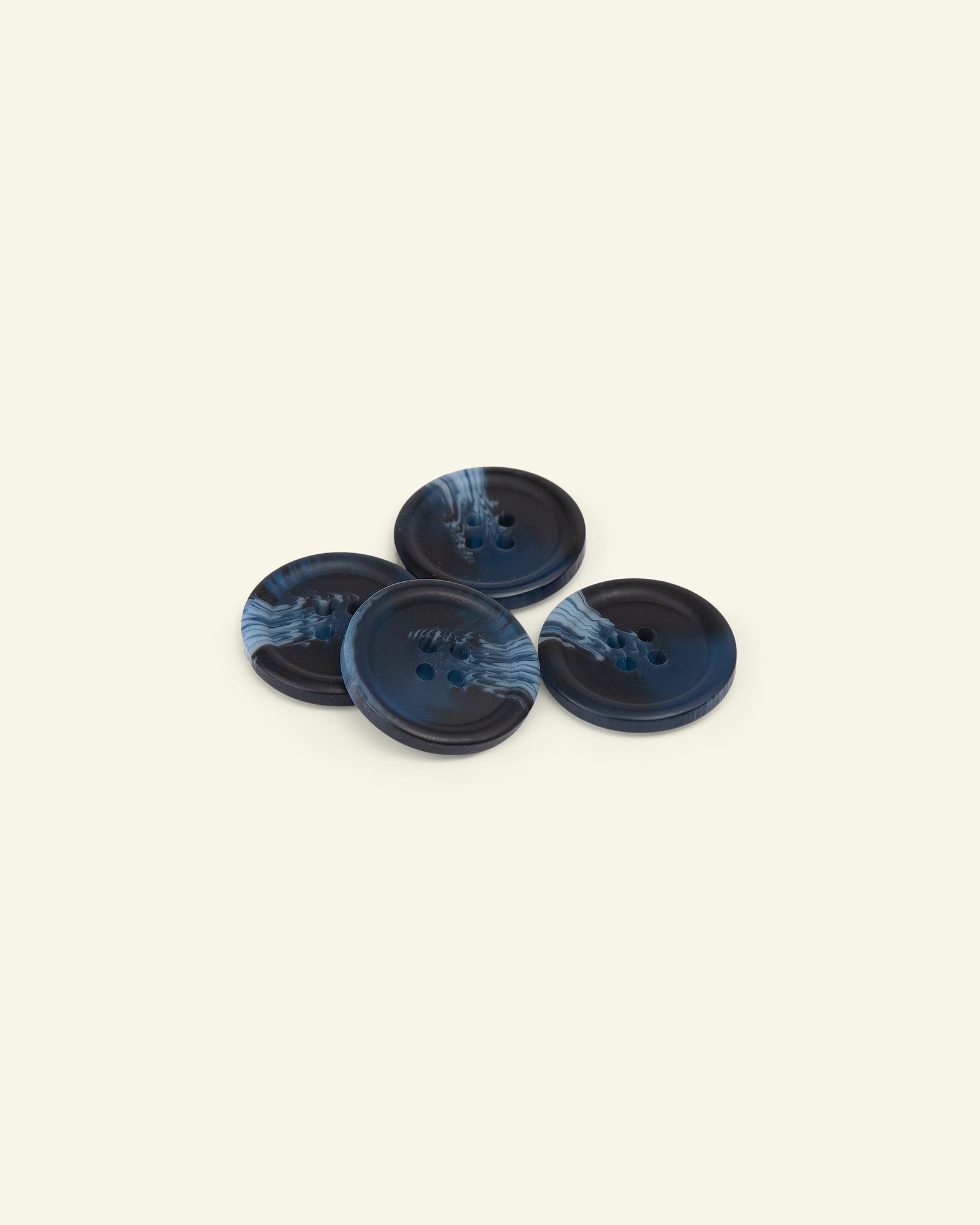 Button 4-holes marble 23mm blue 4pcs 33118_pack