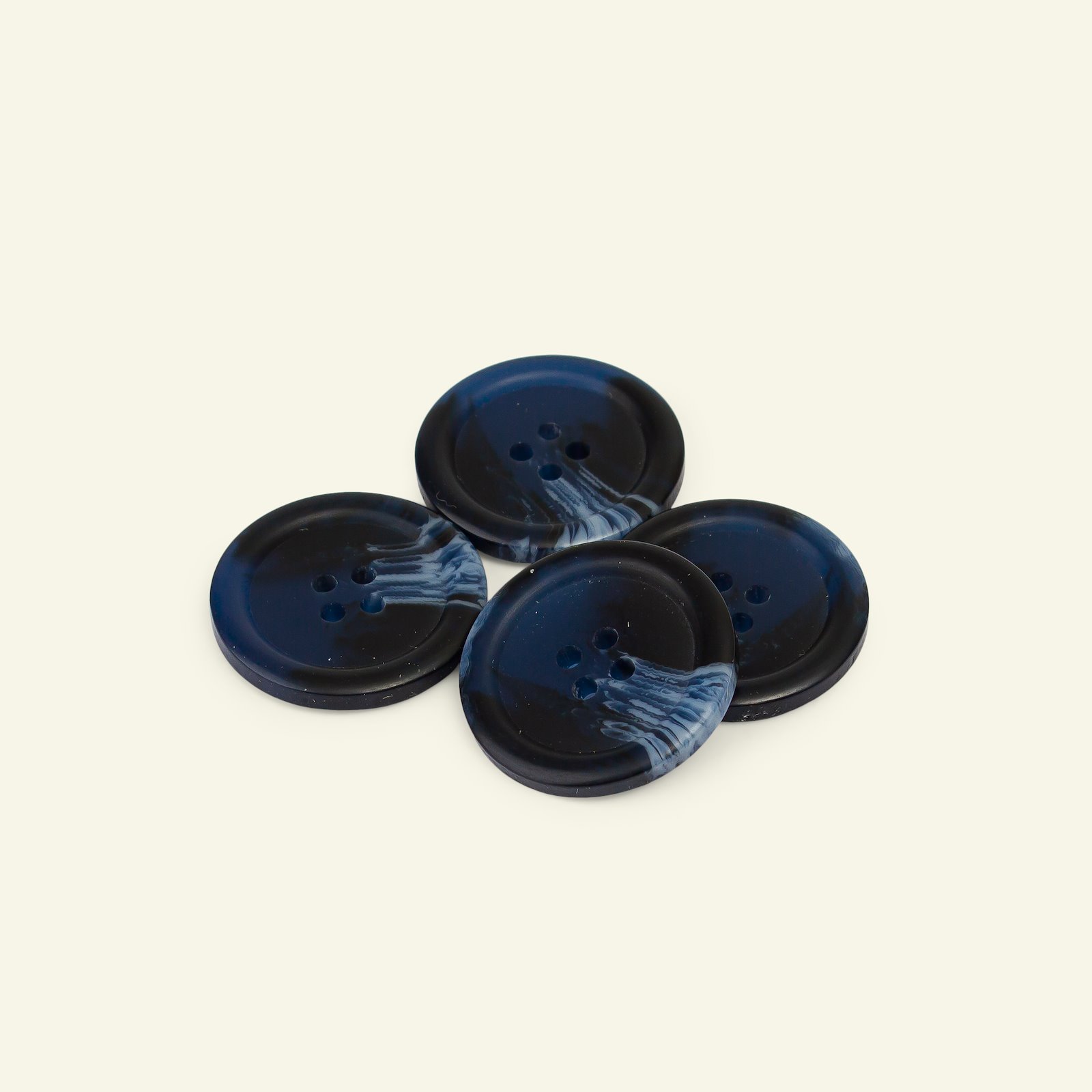Button 4-holes marble 27mm blue 4pcs 33120_pack